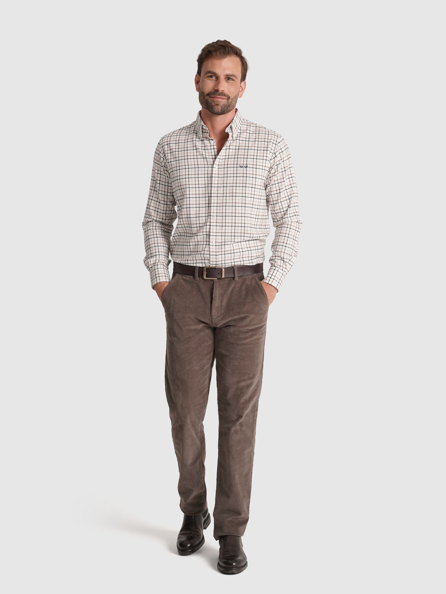 CAMISA FLANELA CASTANHA MANGA COMPRIDA REGULAR FIT MR. BLUE