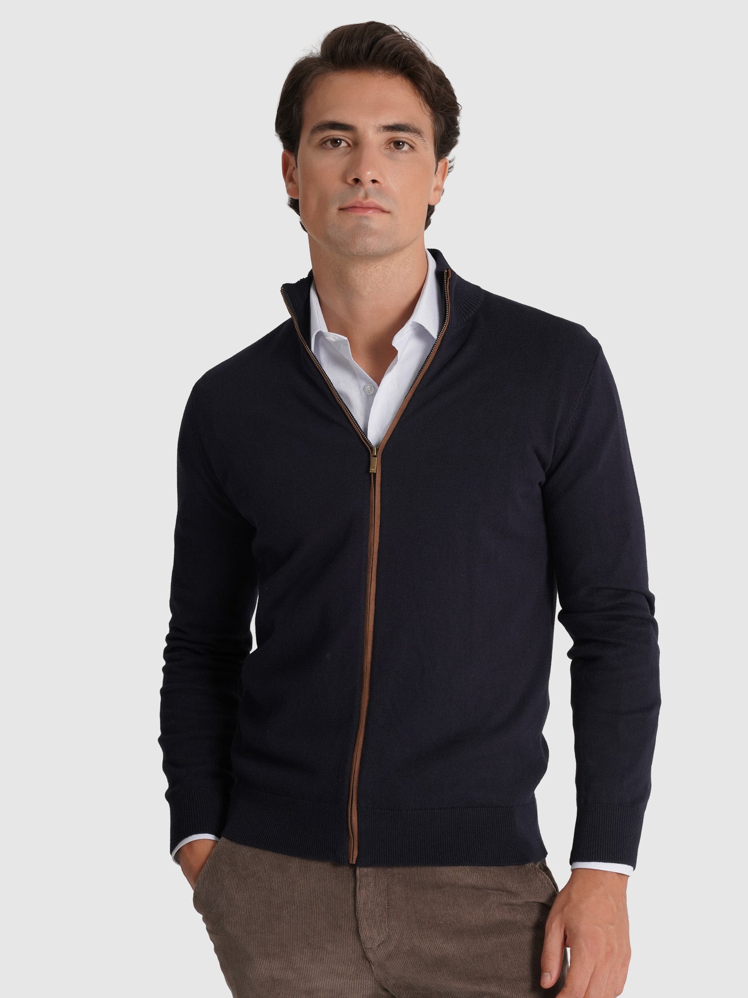 PULLOVER CAXEMIRA AZUL MANGA COMPRIDA REGULAR FIT MR. BLUE