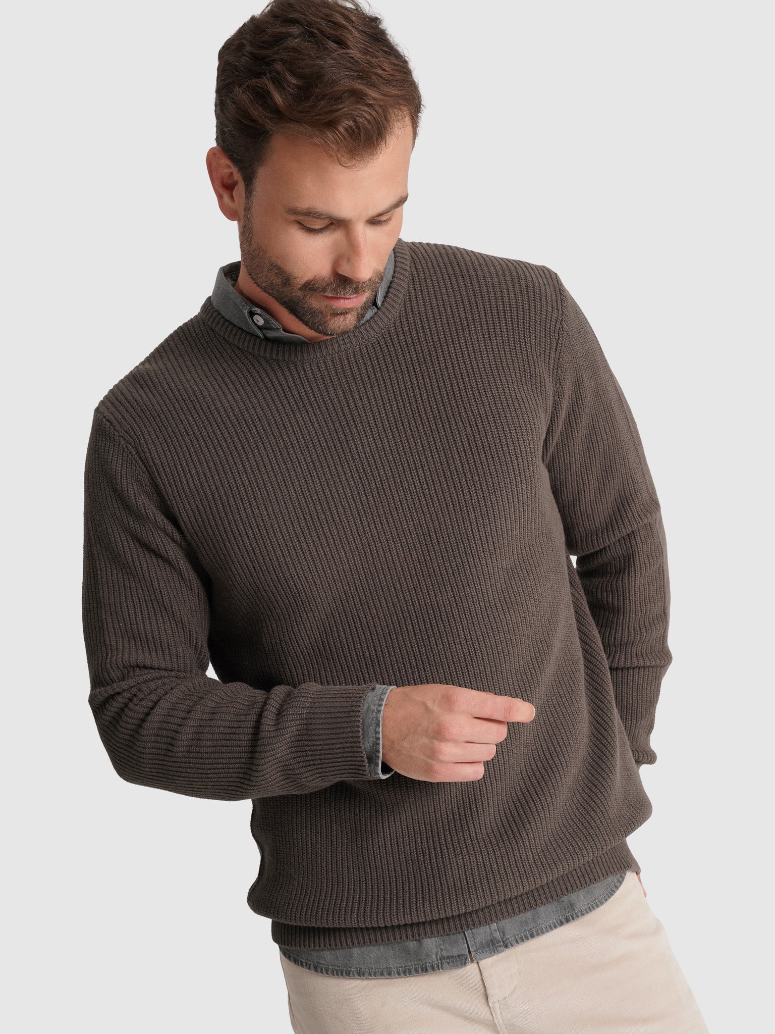 PULLOVER ALGODÃO VERDE MANGA COMPRIDA REGULAR FIT MR. BLUE