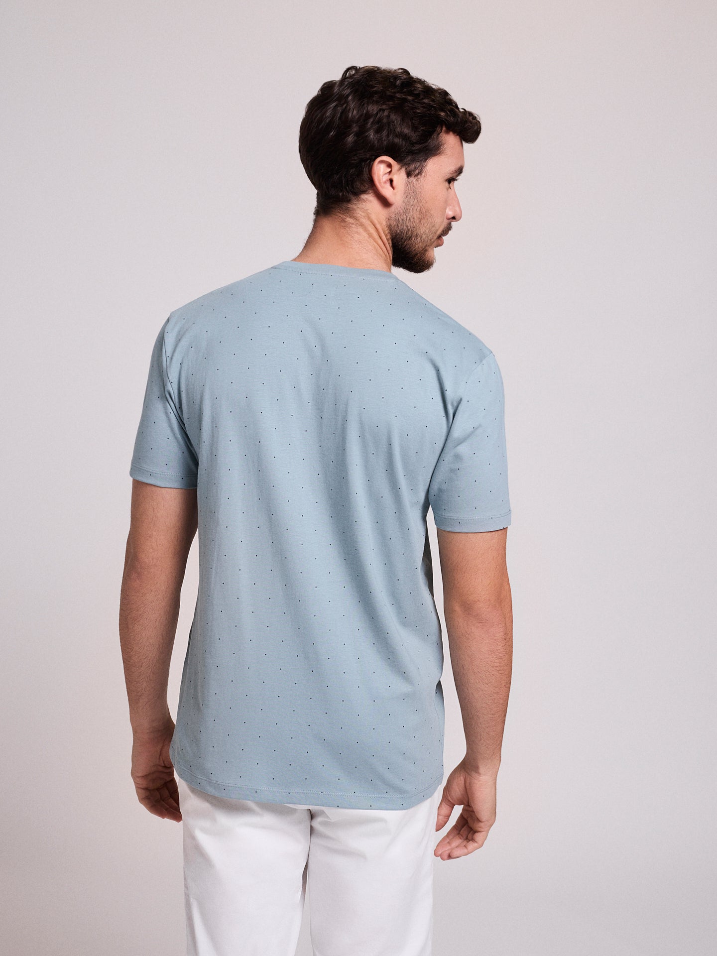 T-SHIRT ALGODÃO AZUL MANGA CURTA REGULAR FIT MR. BLUE