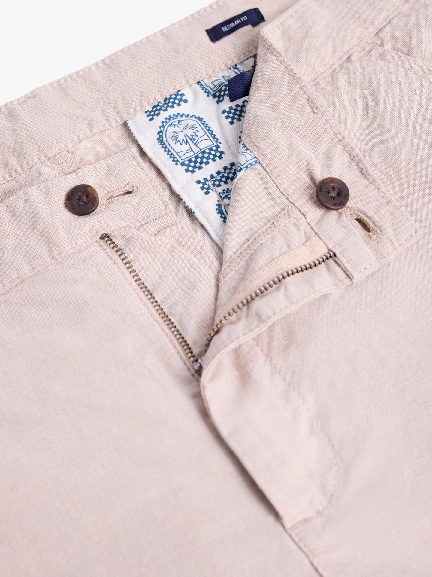 BERMUDA ALGODÃO BEGES REGULAR FIT MR. BLUE