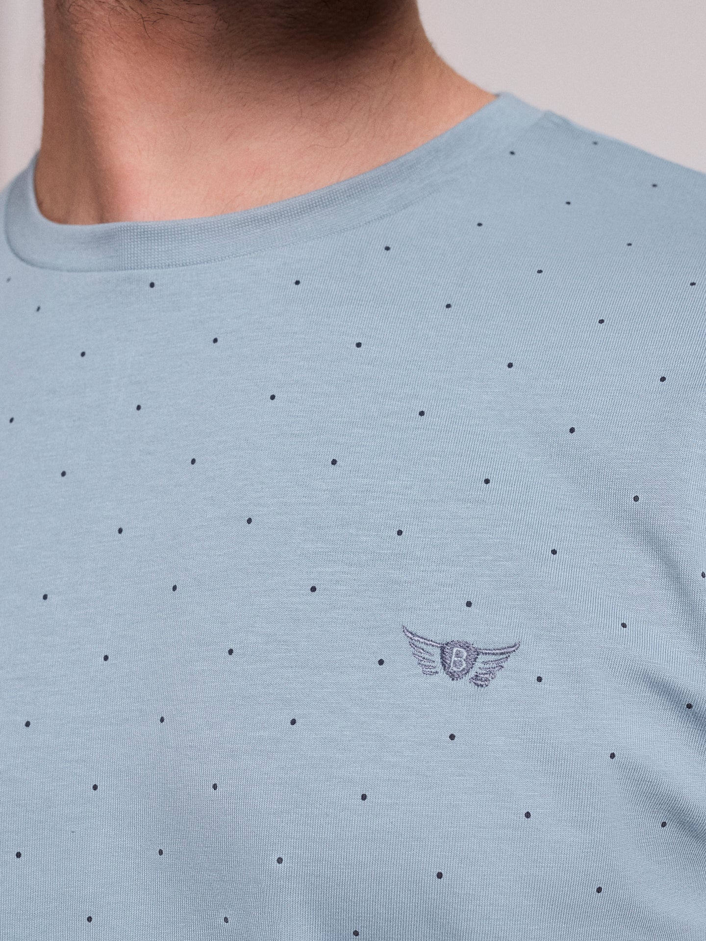 T-SHIRT ALGODÃO AZUL MANGA CURTA REGULAR FIT MR. BLUE