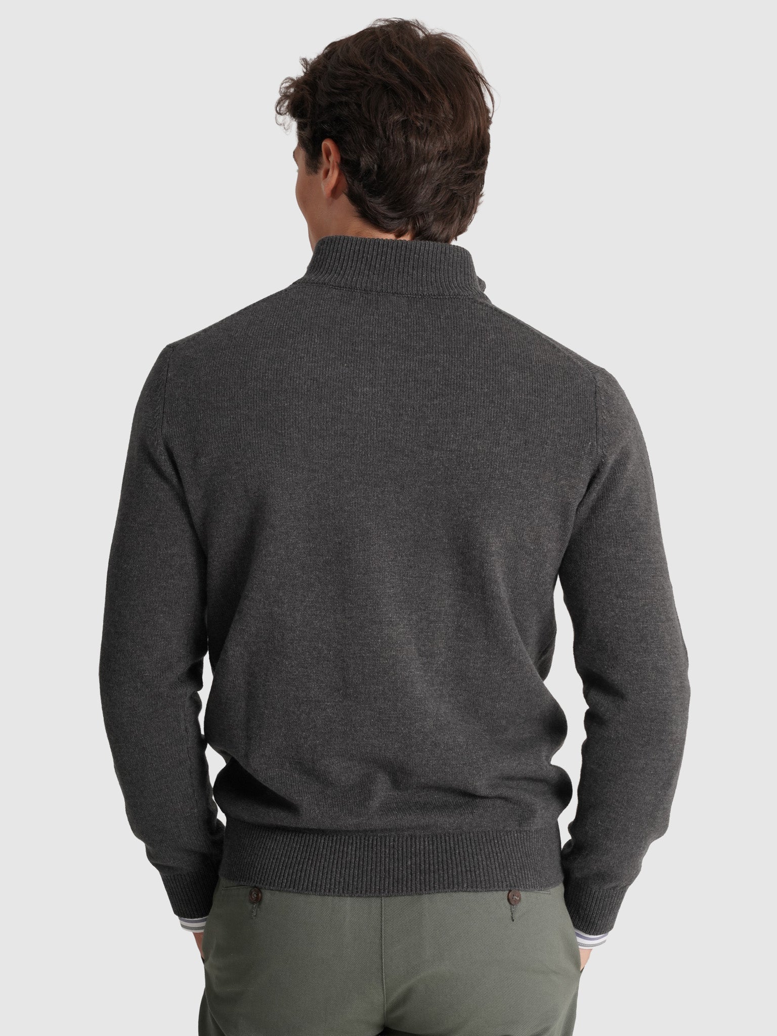 PULLOVER LÃ CINZENTO MANGA COMPRIDA REGULAR FIT MR. BLUE