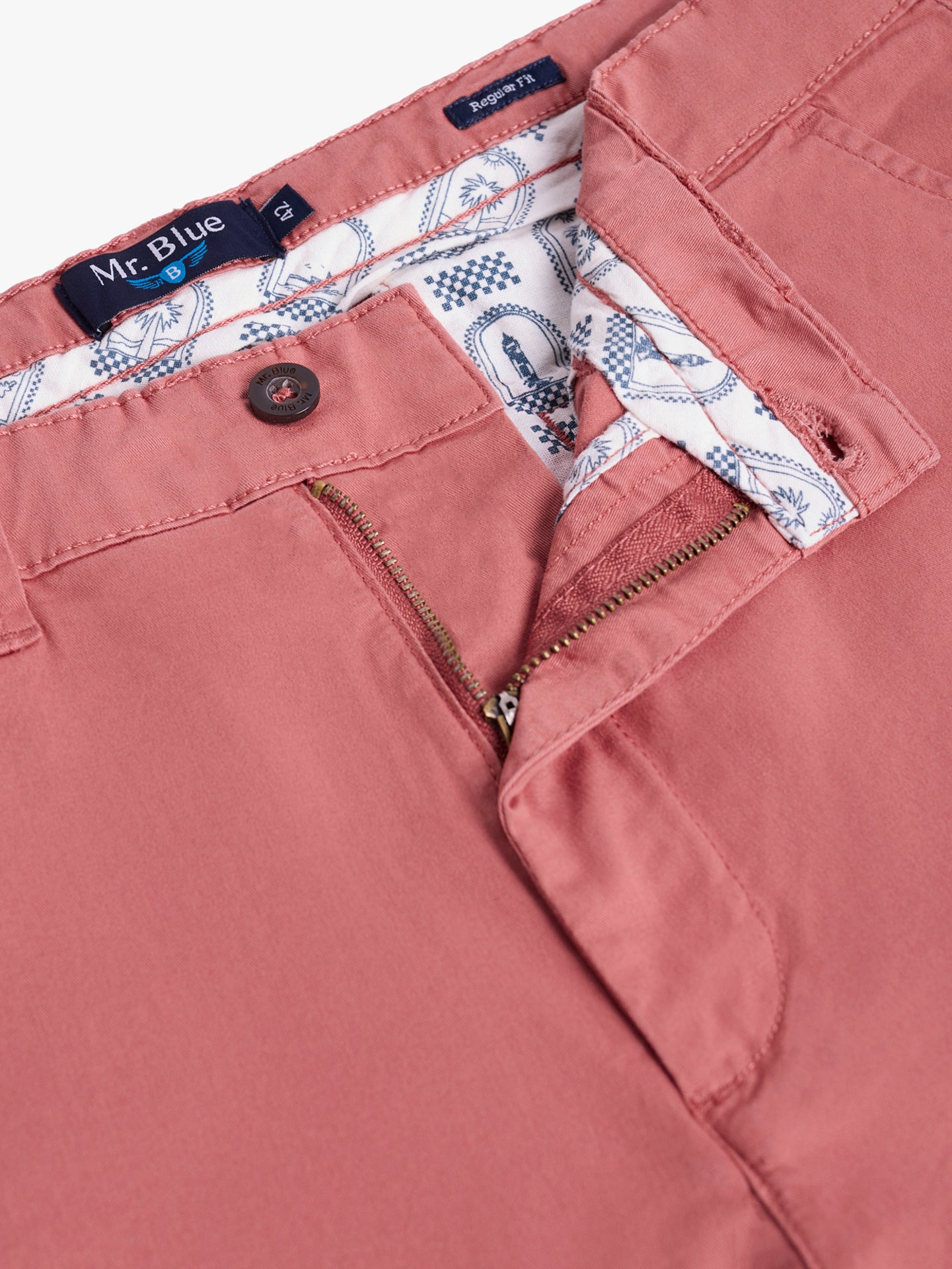 BERMUDA ALGODÃO ROSAS REGULAR FIT MR. BLUE