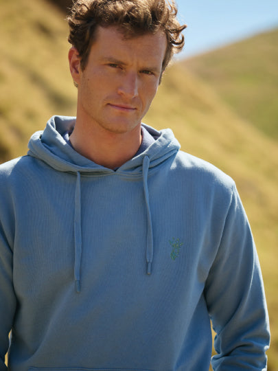 HOODIE ALGODÃO AZUL MANGA COMPRIDA REGULAR FIT MR. BLUE