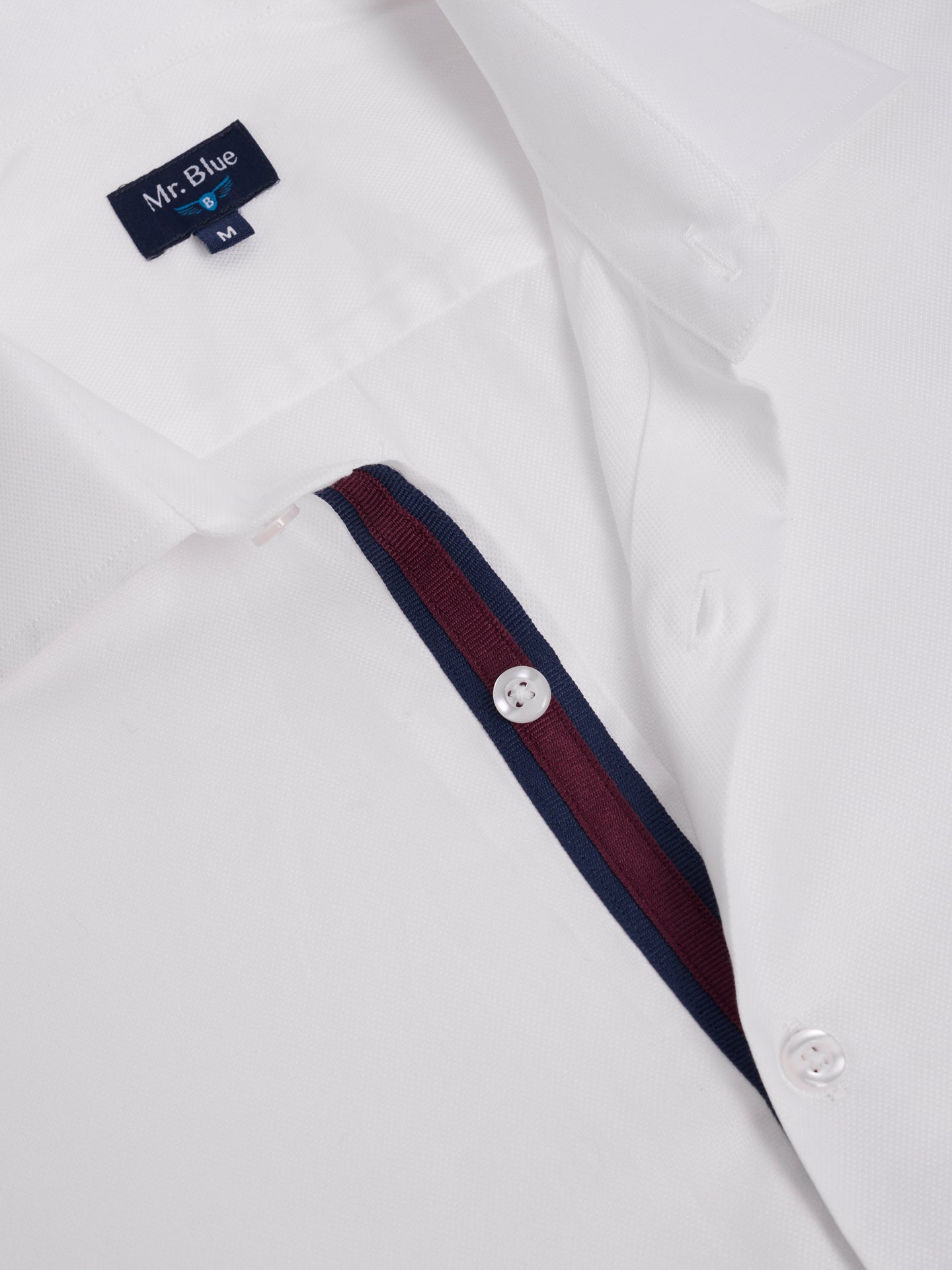 CAMISA ALGODÃO BRANCA MANGA COMPRIDA SLIM FIT MR. BLUE