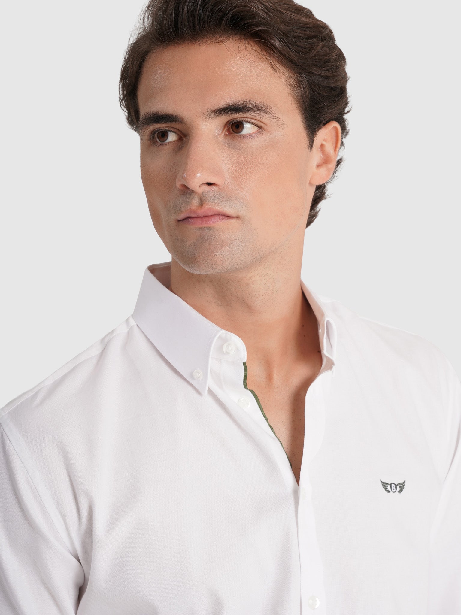 CAMISA ALGODÃO BRANCA MANGA COMPRIDA REGULAR FIT MR. BLUE