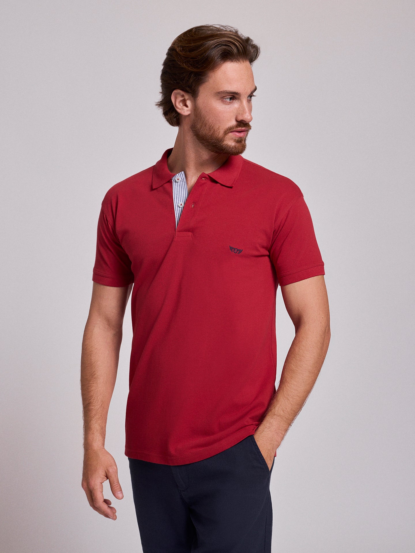 POLO VERMELHO MANGA CURTA REGULAR FIT MR. BLUE