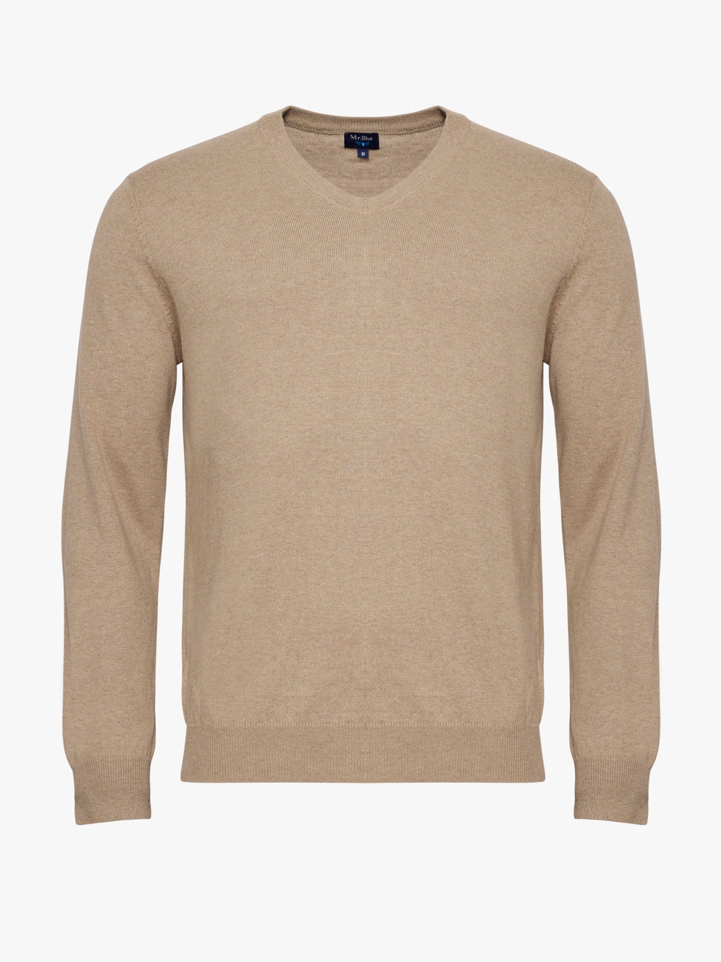 PULLOVER FINO BEGE COM COTOVELEIRA REGULAR FIT MR. BLUE