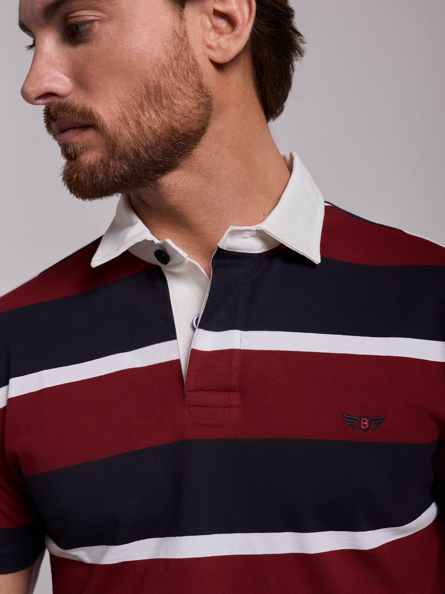 RUGBIE ALGODÃO AZUL MANGA CURTA REGULAR FIT MR. BLUE