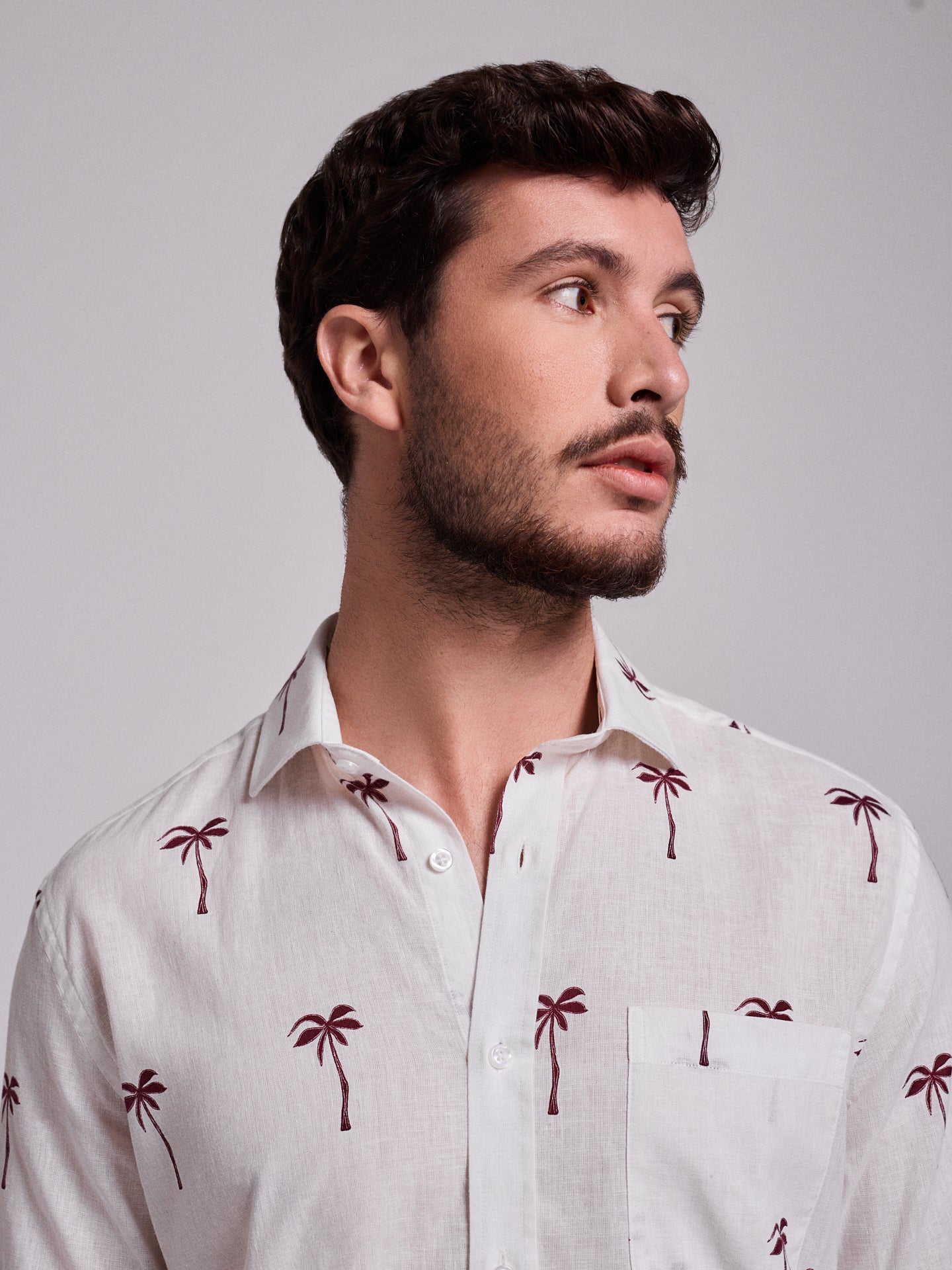 CAMISA LINHO VERMELHA MANGA CURTA REGULAR FIT MR. BLUE