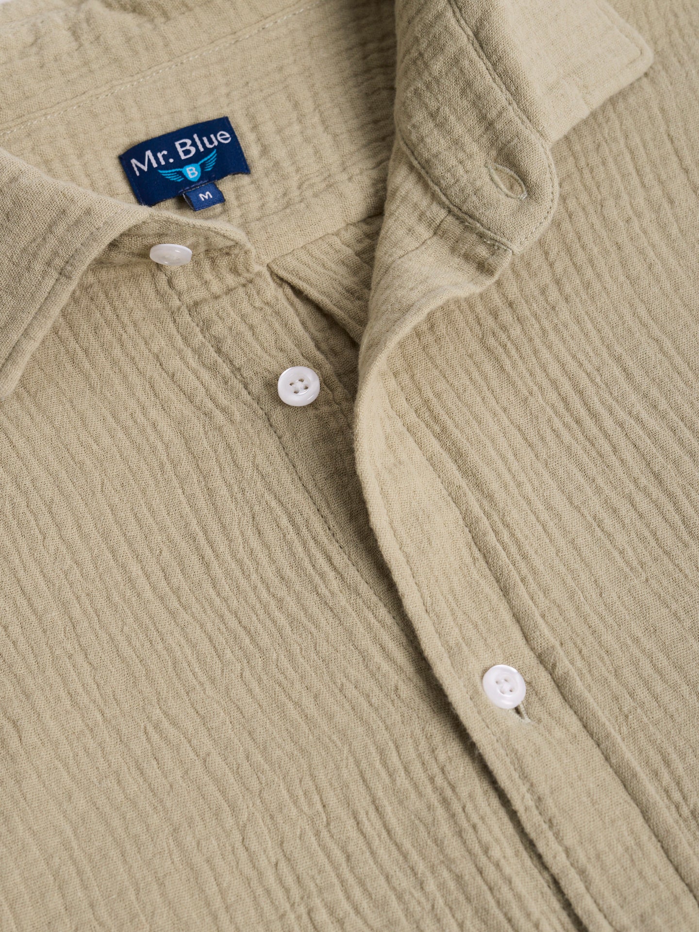 CAMISA ALGODÃO VERDE MANGA CURTA REGULAR FIT MR. BLUE