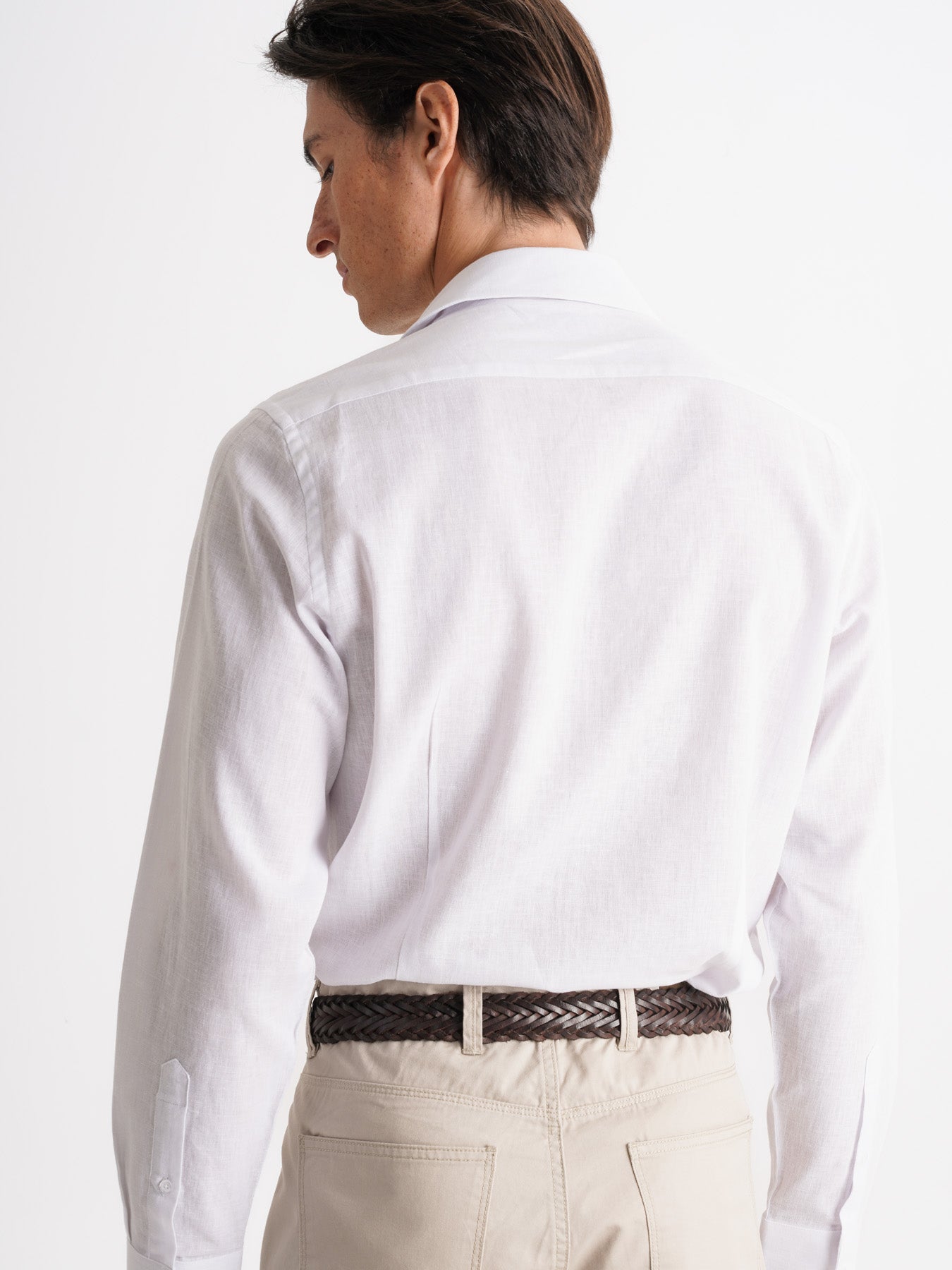 Camisa Slim Fit Linho Branca Mr. Blue