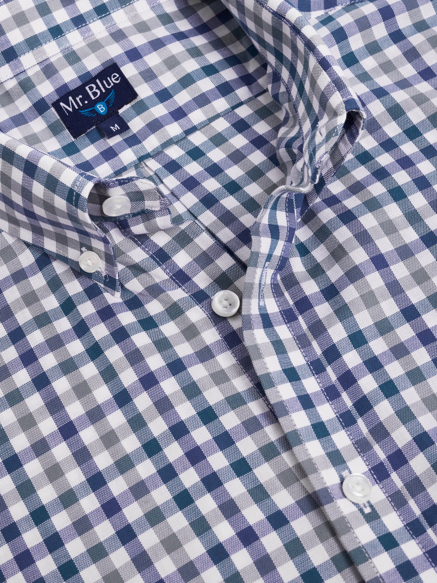 CAMISA ALGODÃO VERDE MANGA CURTA REGULAR FIT MR. BLUE