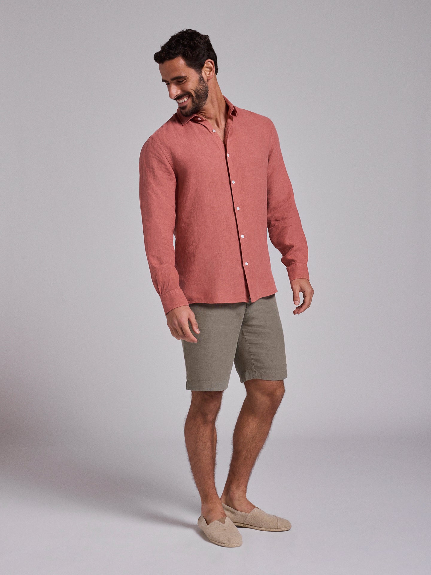 CAMISA LINHO ROSA MANGA COMPRIDA TAILORED FIT MARK BELLUCCI