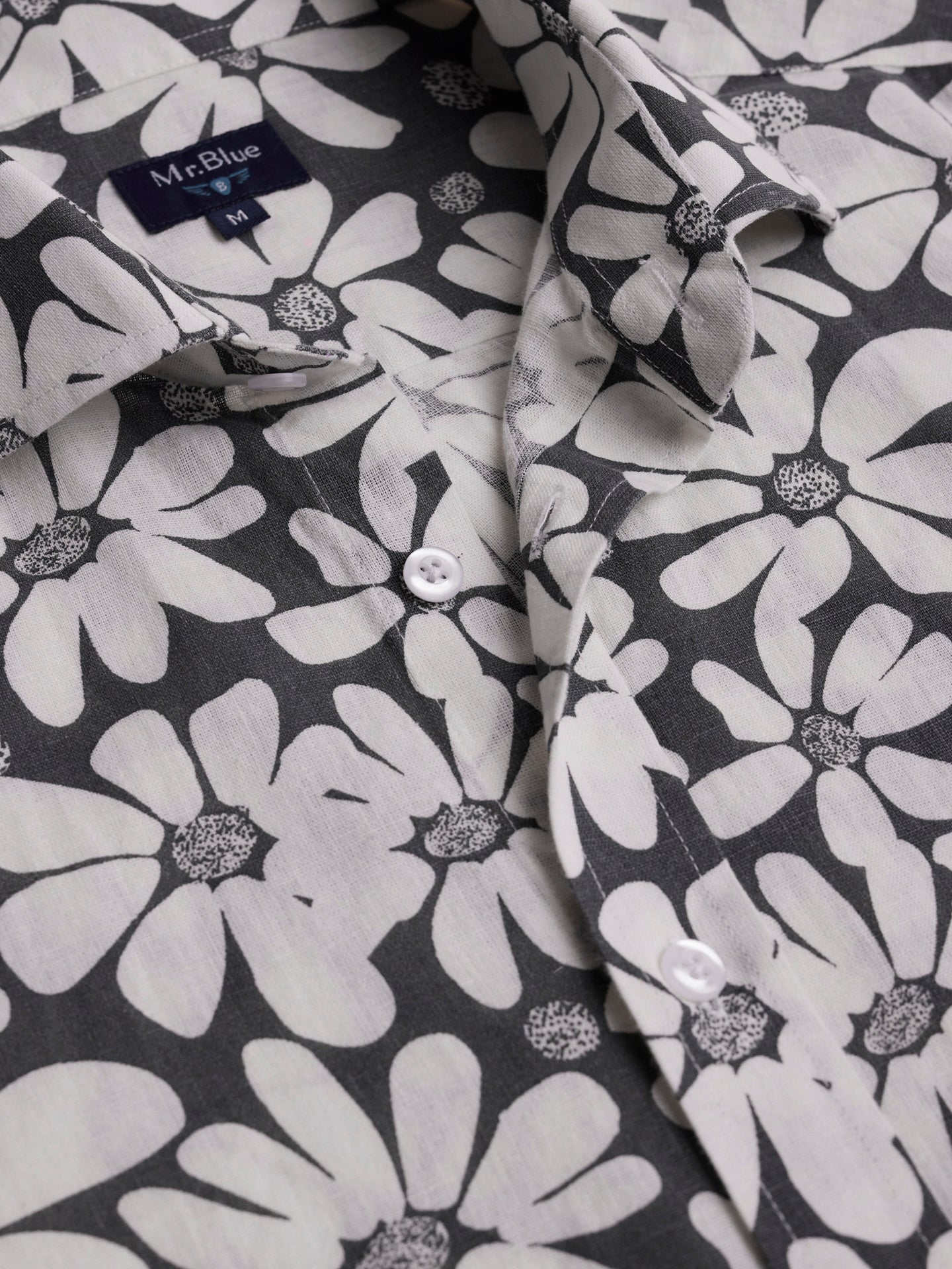 Camisa Regular Fit Linho Cinzenta Mr. Blue