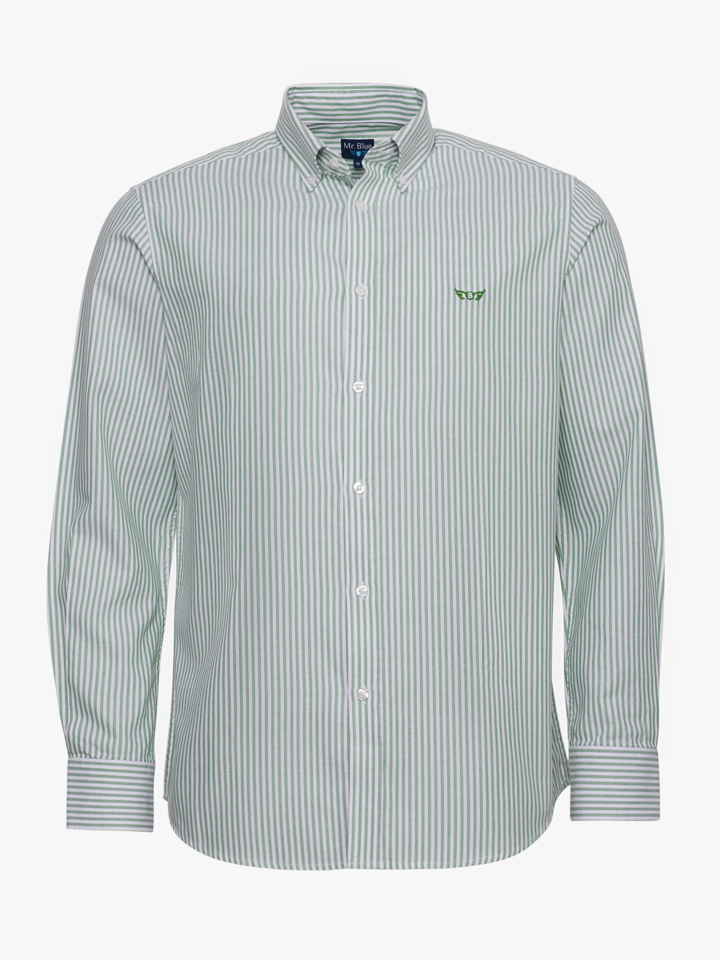 CAMISA ALGODÃO VERDE MANGA COMPRIDA REGULAR FIT MR. BLUE
