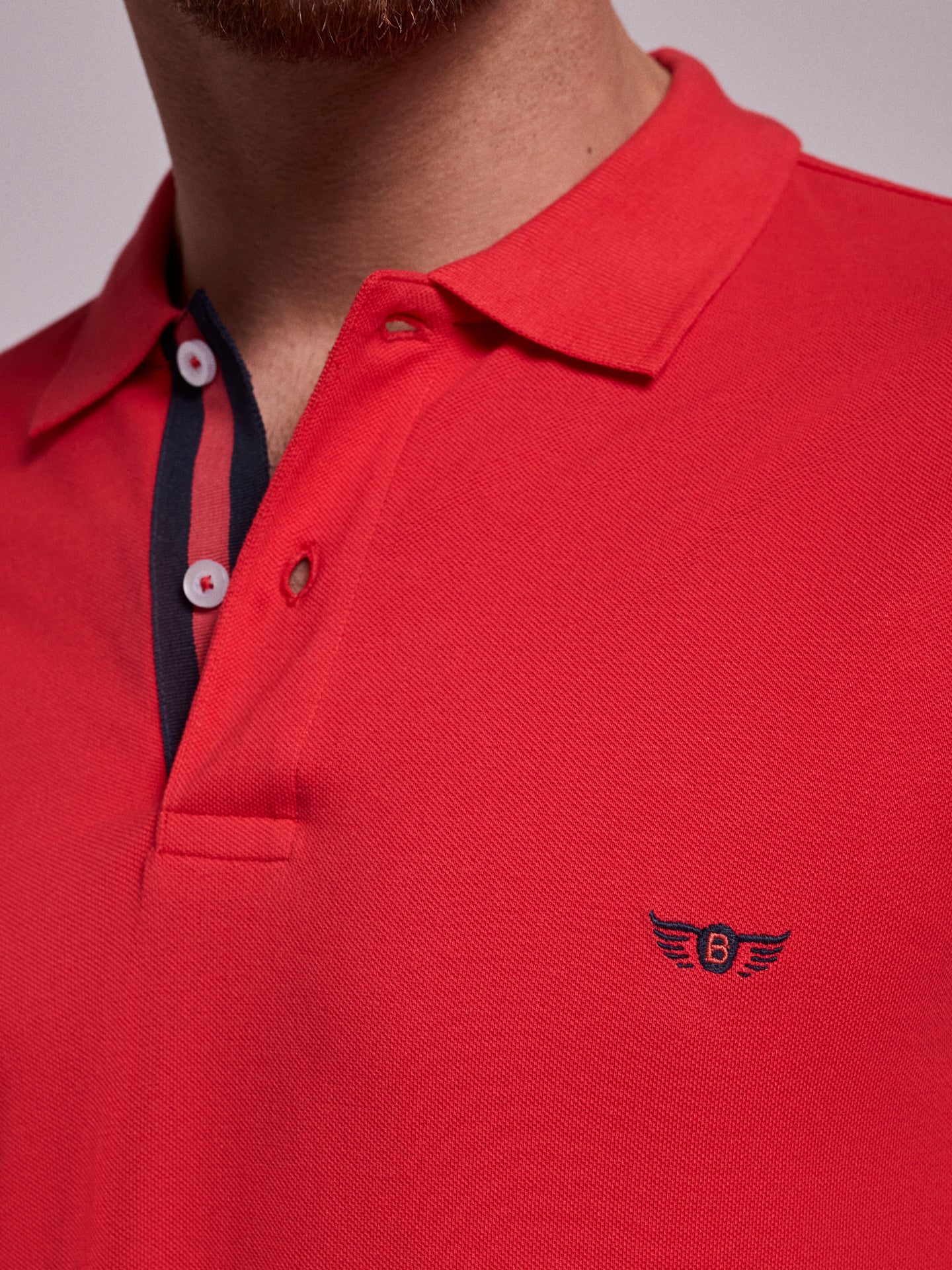 POLO VERMELHO MANGA CURTA REGULAR FIT MR. BLUE
