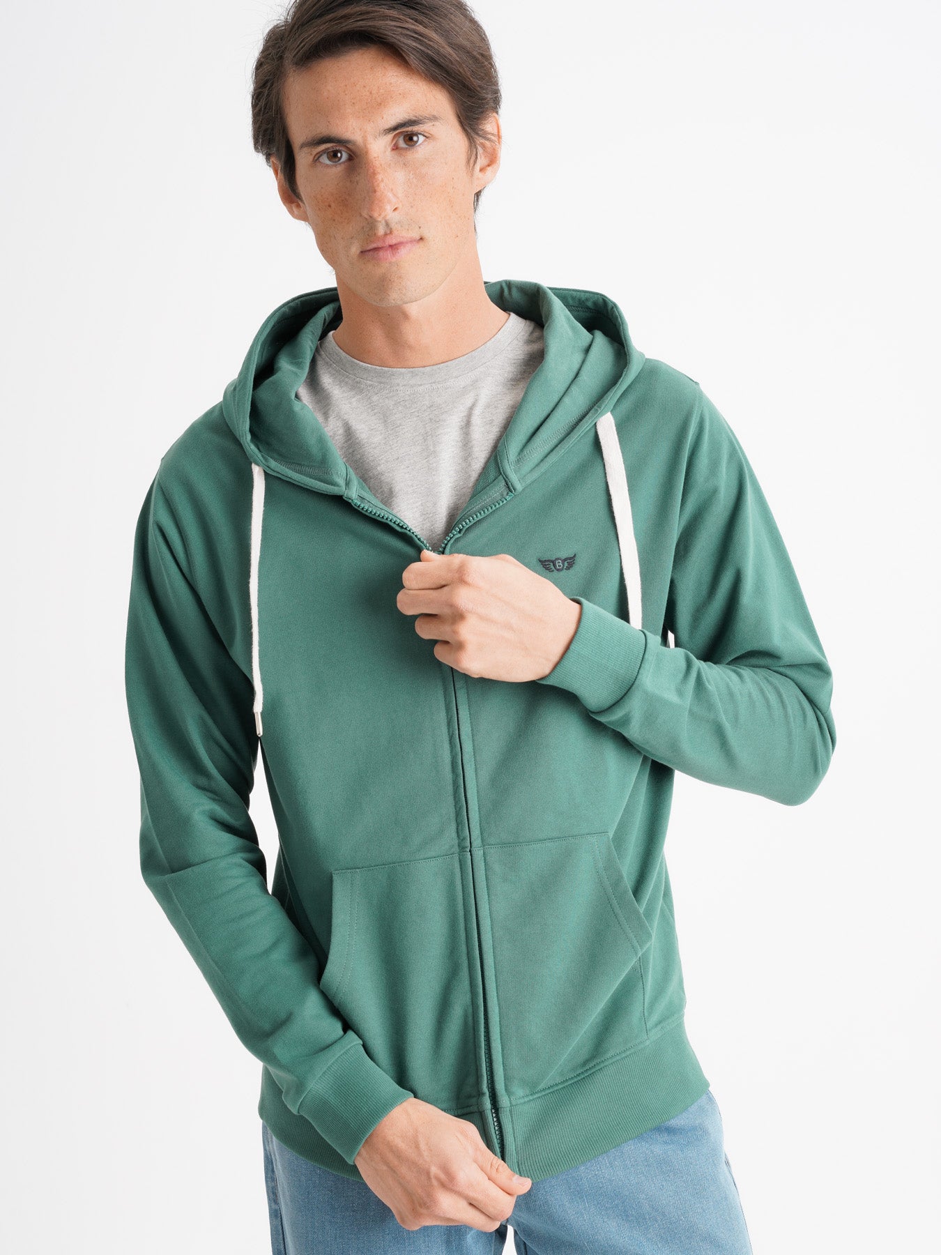 Hoodie Verde Com logo Mr. Blue