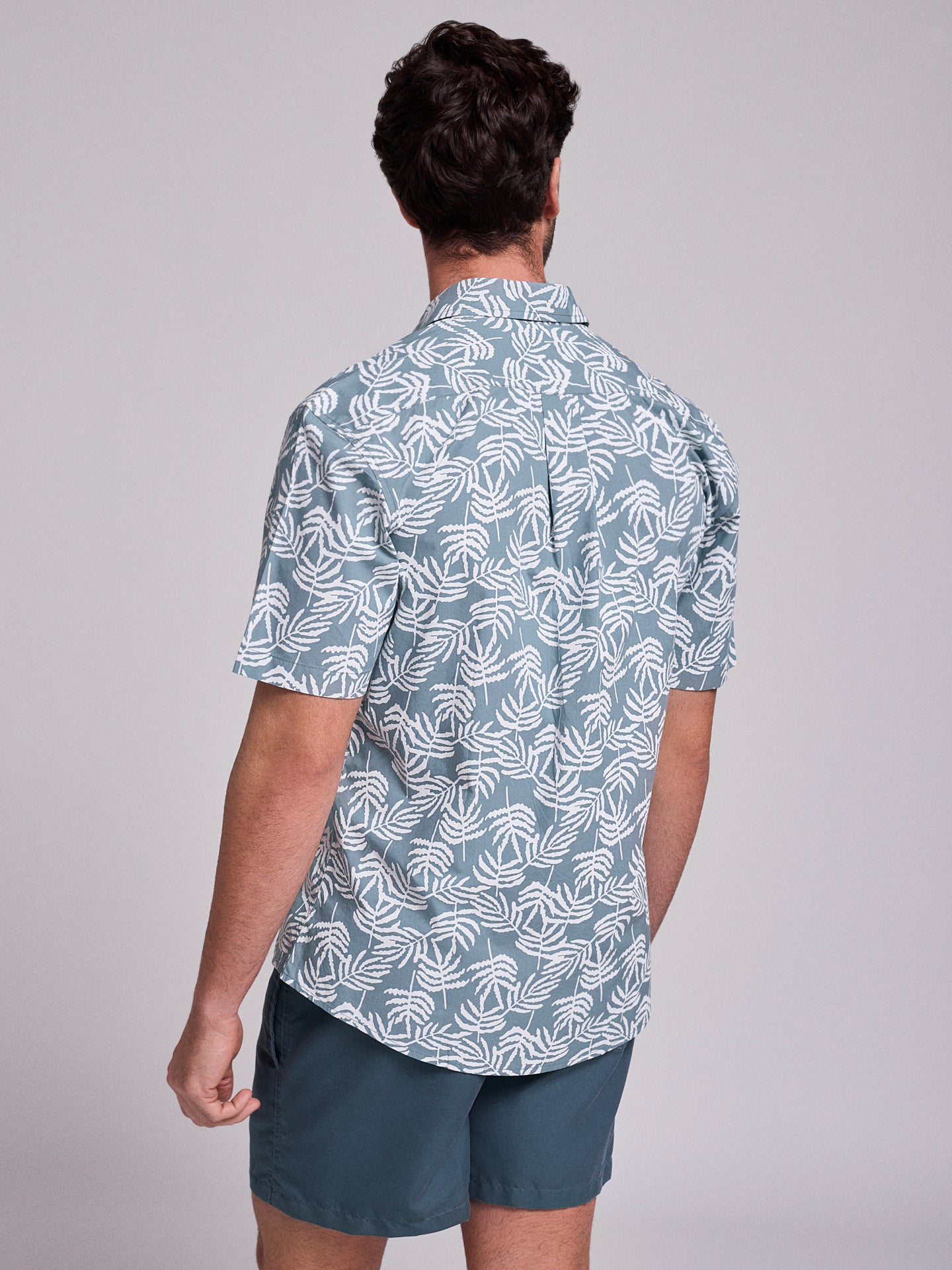 CAMISA ALGODÃO VERDE MANGA CURTA REGULAR FIT MR. BLUE