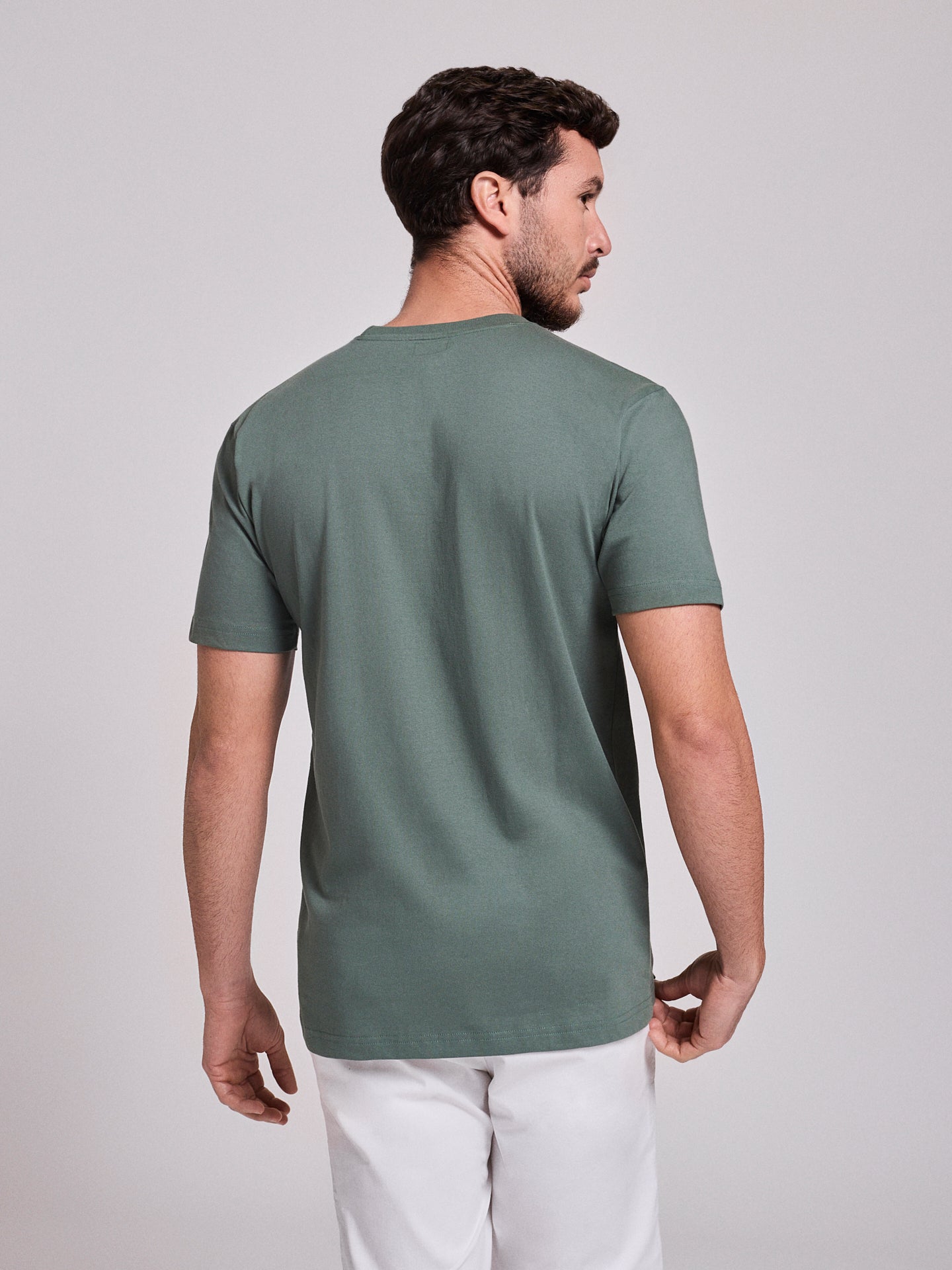 T-SHIRT ALGODÃO VERDE MANGA CURTA REGULAR FIT MR. BLUE