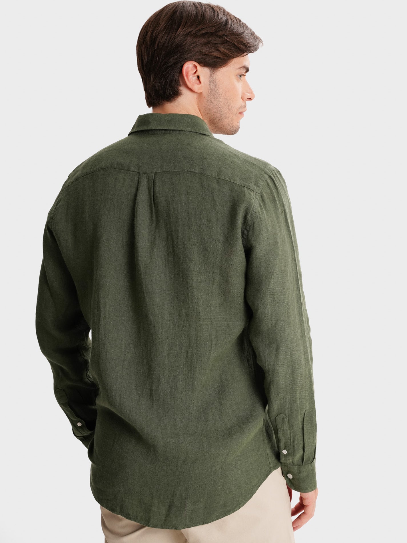 CAMISA LINHO VERDE MANGA COMPRIDA TAILORED FIT MARK BELLUCCI