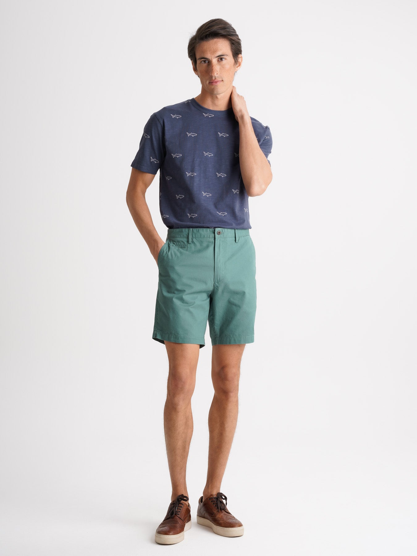 Calções Slim Fit Verdes Mr. Blue
