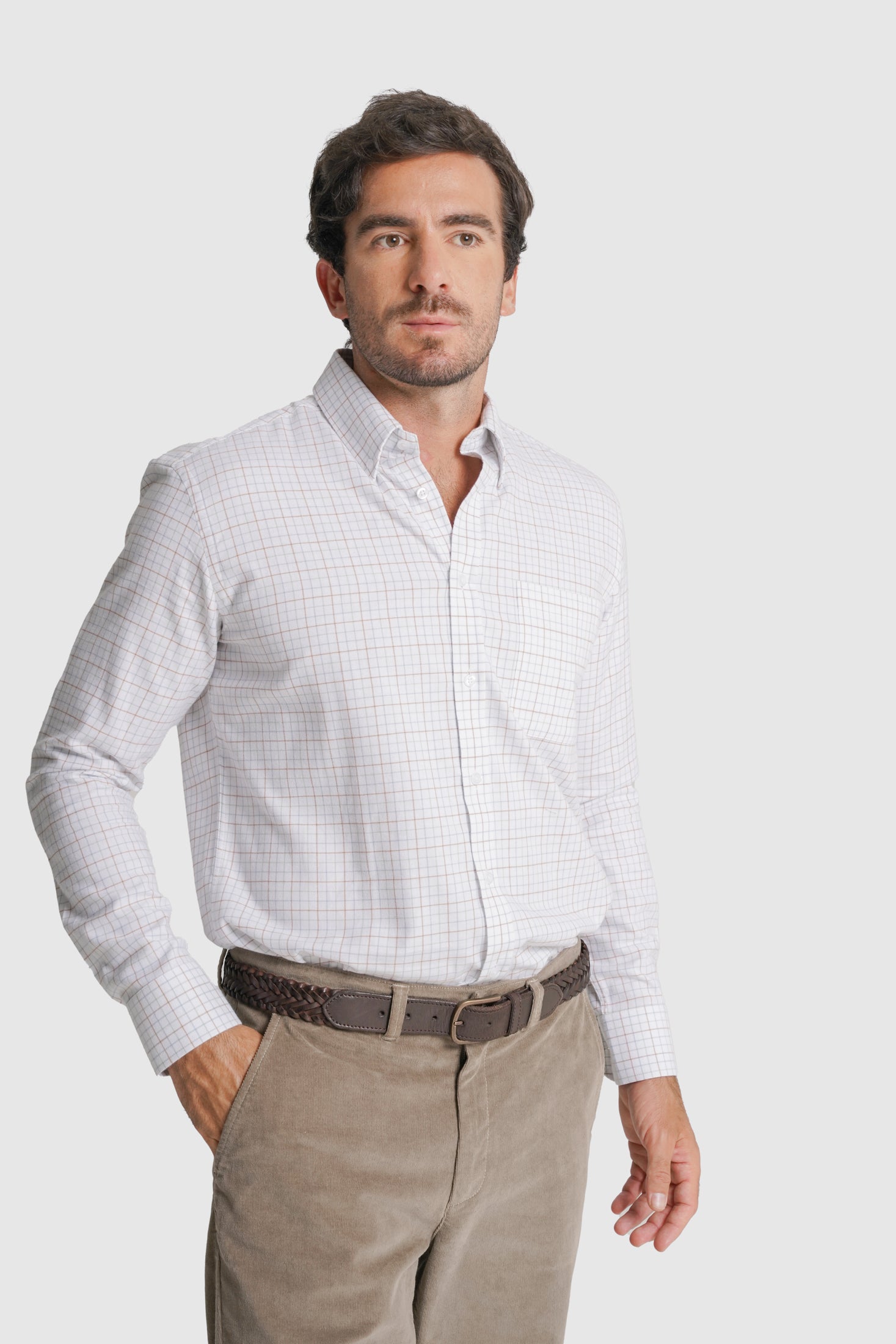 CAMISA ALGODÃO REGULAR FIT AZUL QUADRADA MR. BLUE
