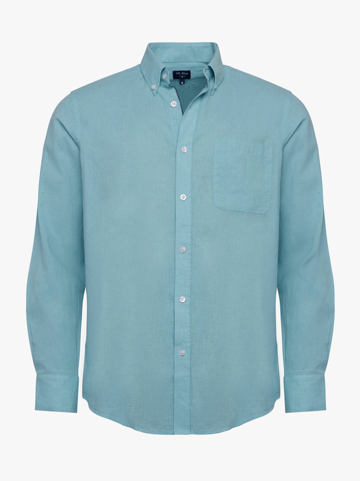 Camisa Regular Fit Linho Azul Mr. Blue
