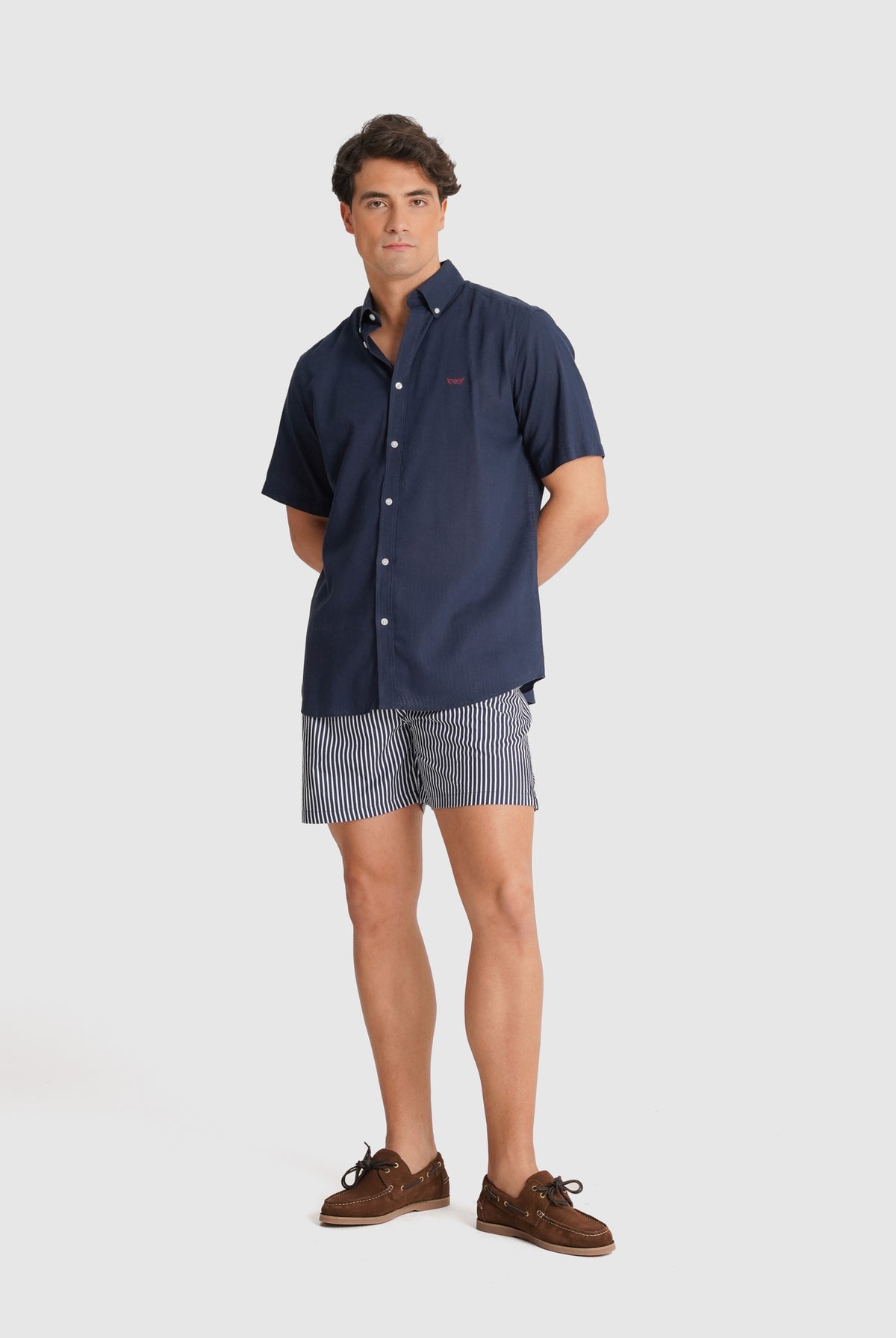 BLUE LONG SLEEVE REGULAR FIT MR SHIRT. BLUE