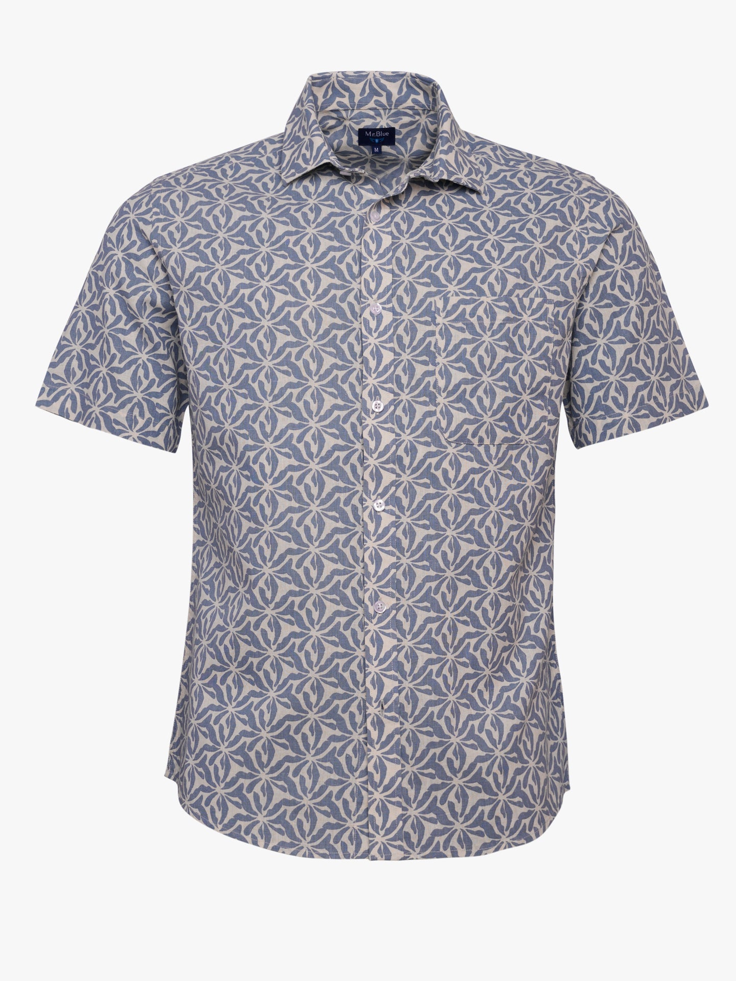 Camisa Regular Fit Linho Azul Mr. Blue