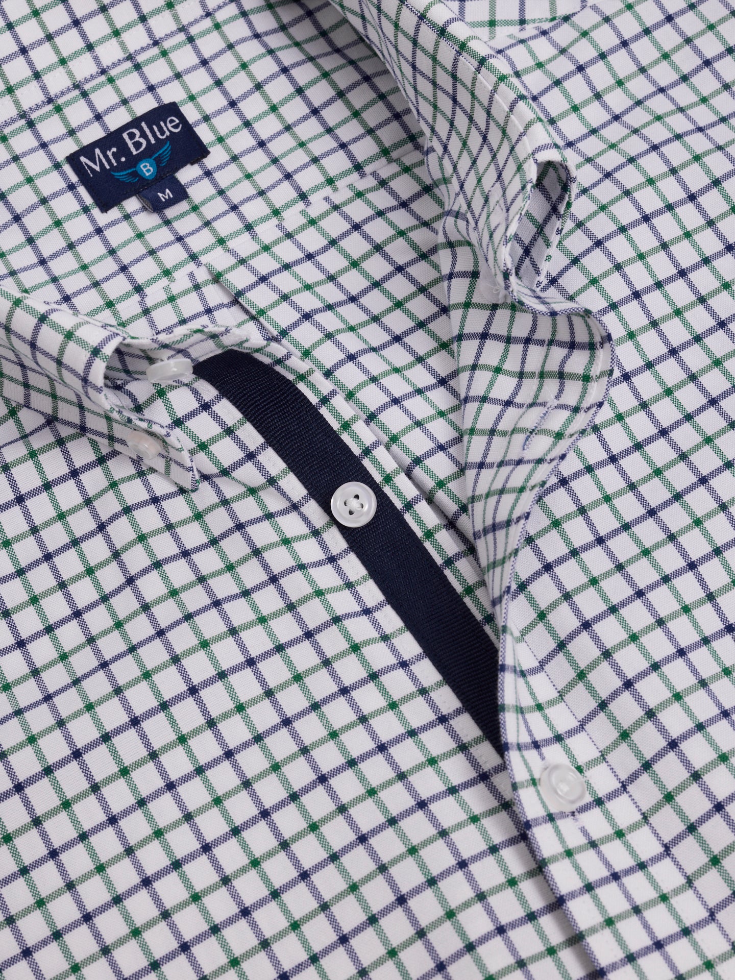 CAMISA ALGODÃO AZUL MANGA CURTA REGULAR FIT MR. BLUE