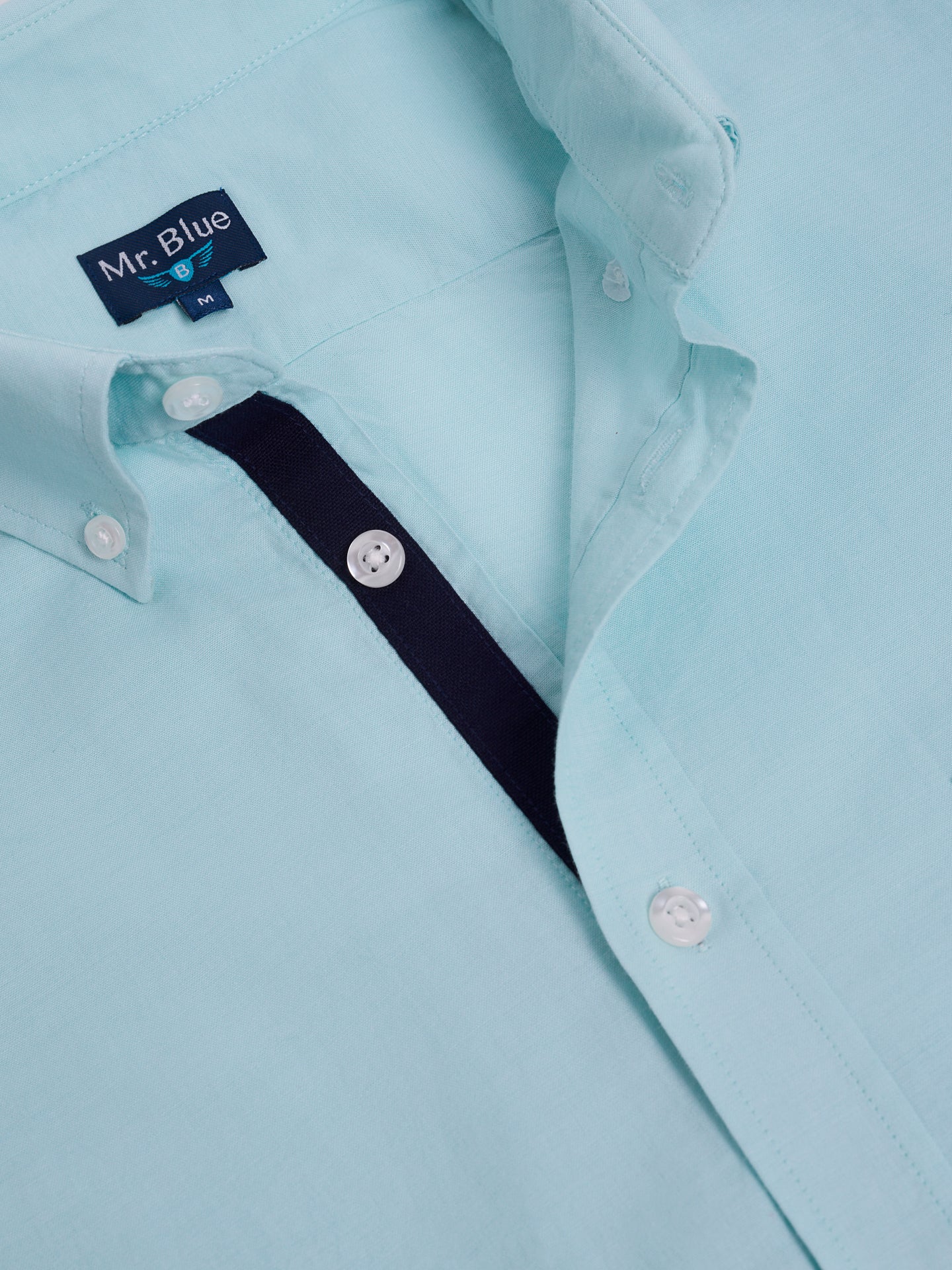 CAMISA ALGODÃO AZUL MANGA COMPRIDA REGULAR FIT MR. BLUE