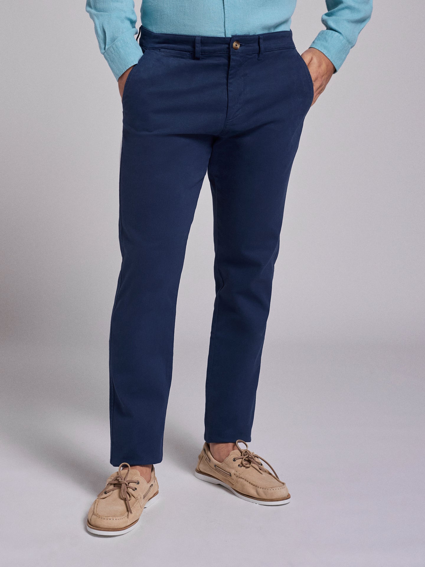 CALÇAS ALGODÃO AZUIS REGULAR FIT MARK BELLUCCI