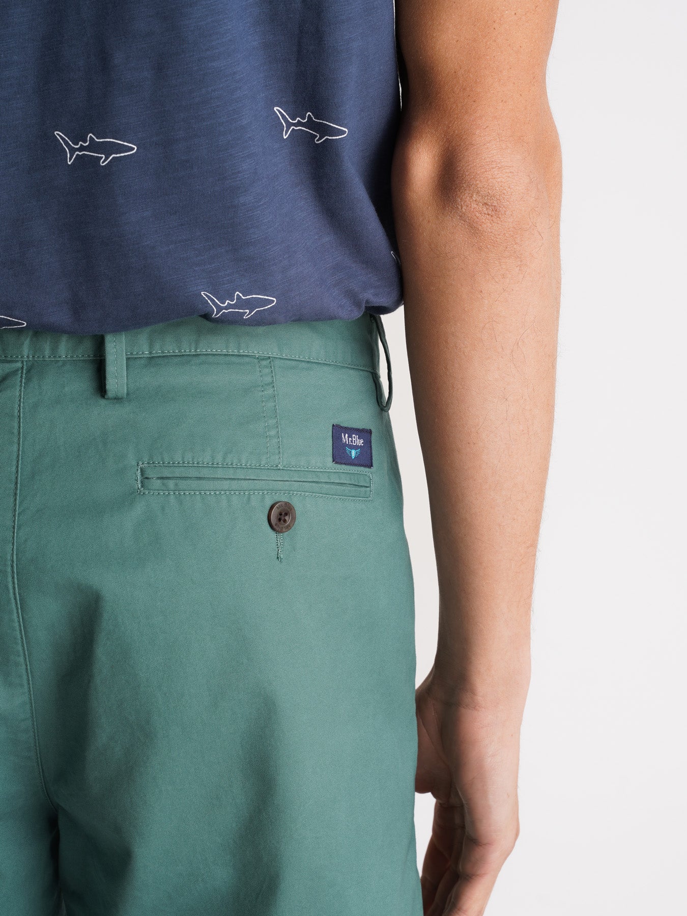 Calções Slim Fit Verdes Mr. Blue