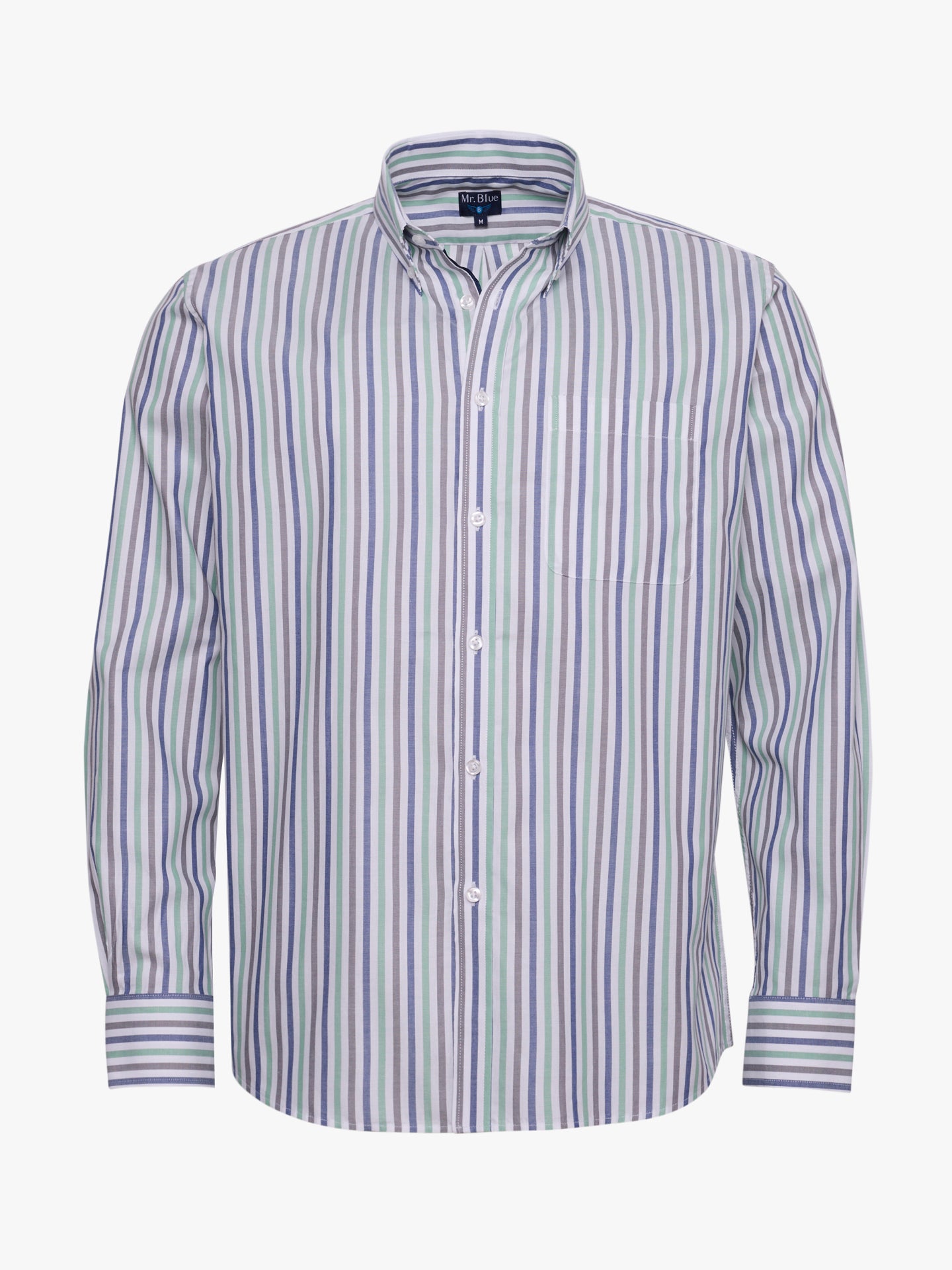 CAMISA ALGODÃO AZUL MANGA COMPRIDA REGULAR FIT MR. BLUE