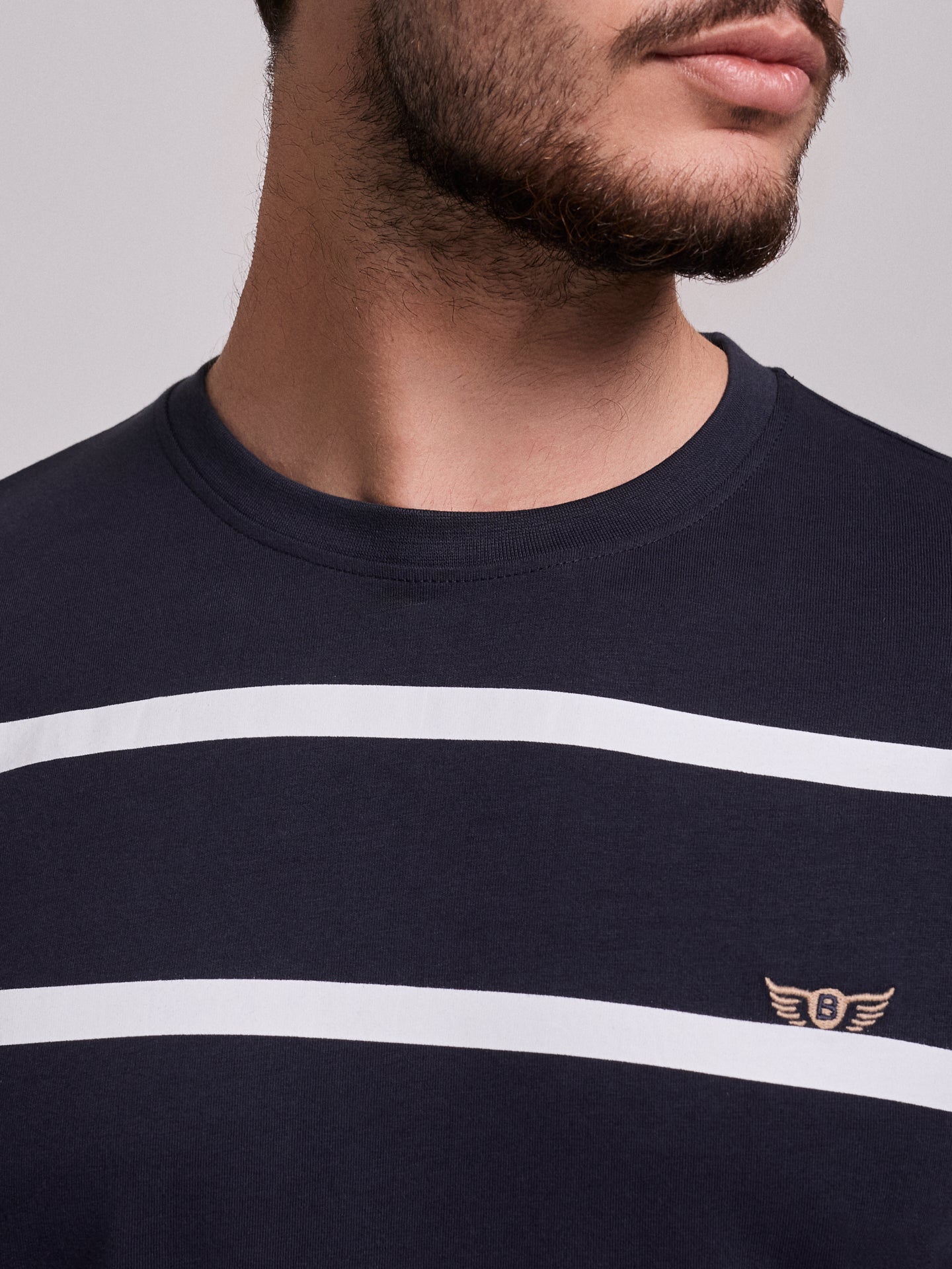 T-SHIRT ALGODÃO AZUL MANGA CURTA REGULAR FIT MR. BLUE