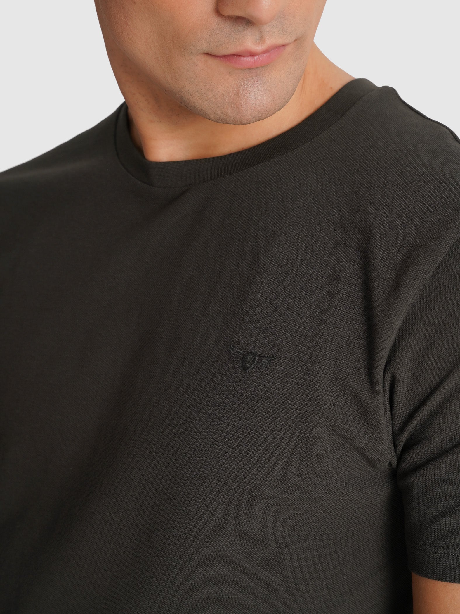 T-SHIRT PIQUET CINZENTA MANGA CURTA REGULAR FIT MR. BLUE