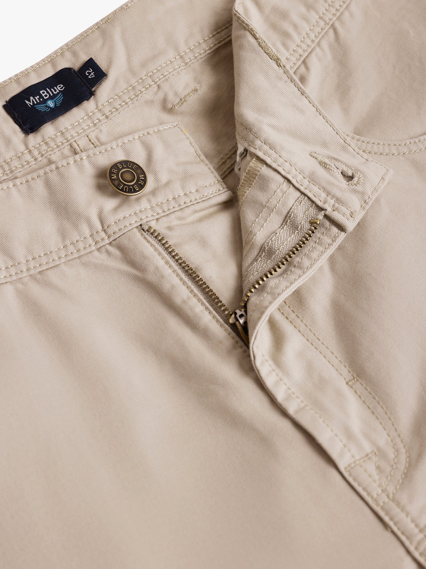 Calças Chinos Regular Fit Twill Beges Mr. Blue