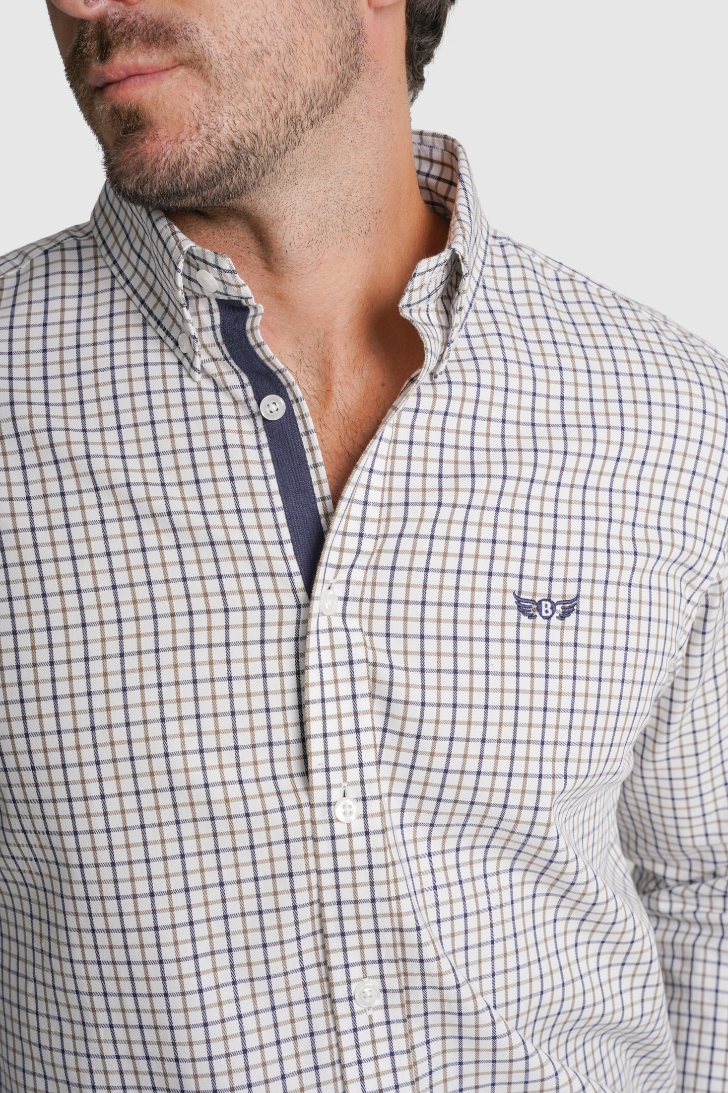 CAMISA ALGODÃO REGULAR FIT BRANCA QUADRADA MR. BLUE