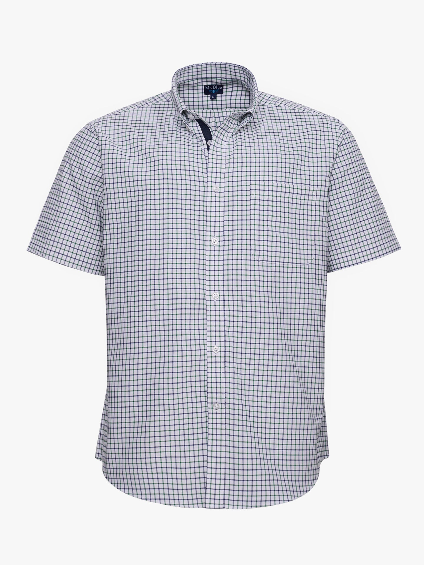 CAMISA ALGODÃO AZUL MANGA CURTA REGULAR FIT MR. BLUE