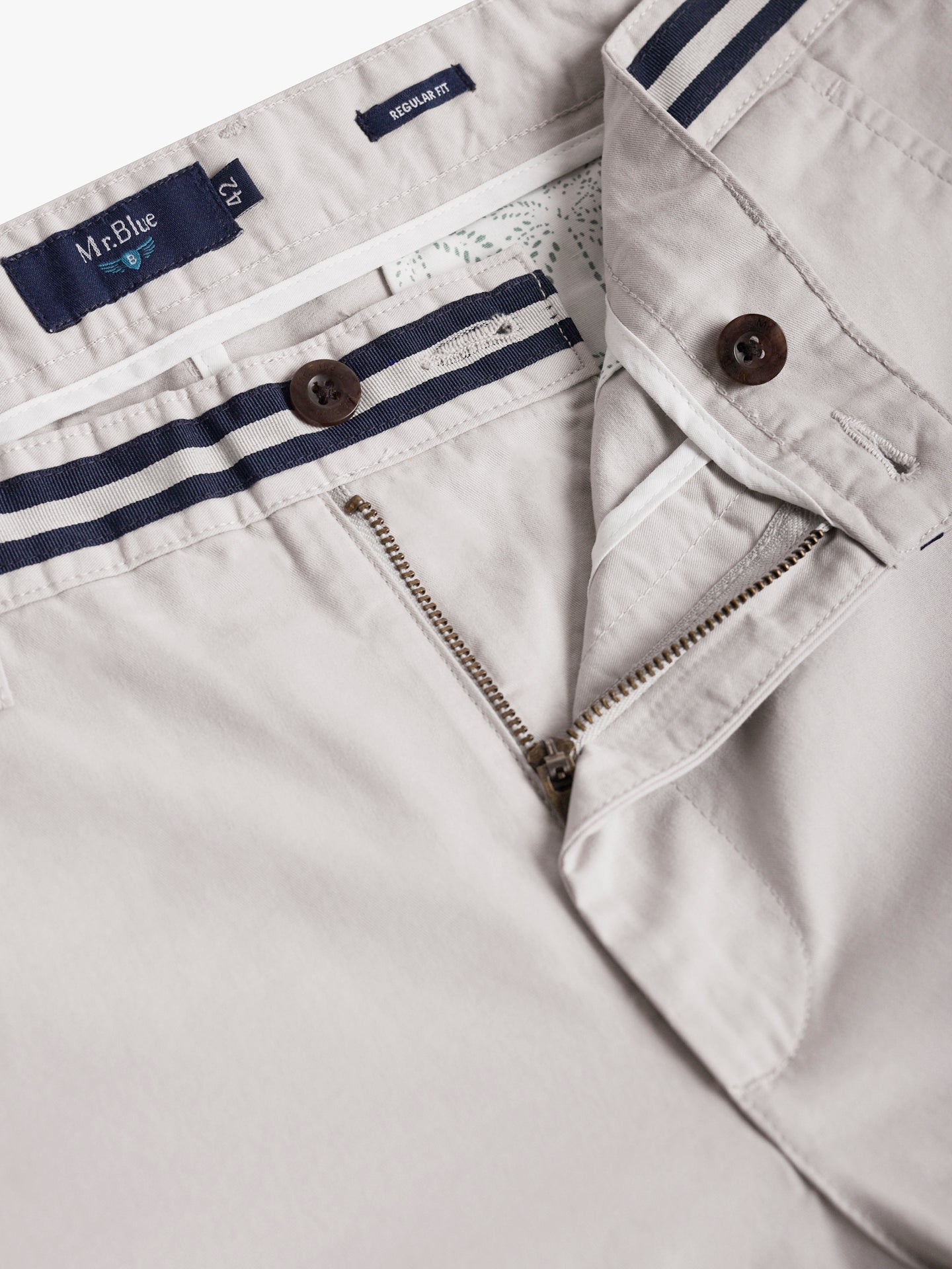 Calças Chinos Regular Fit Twill Cinzentas Mr. Blue