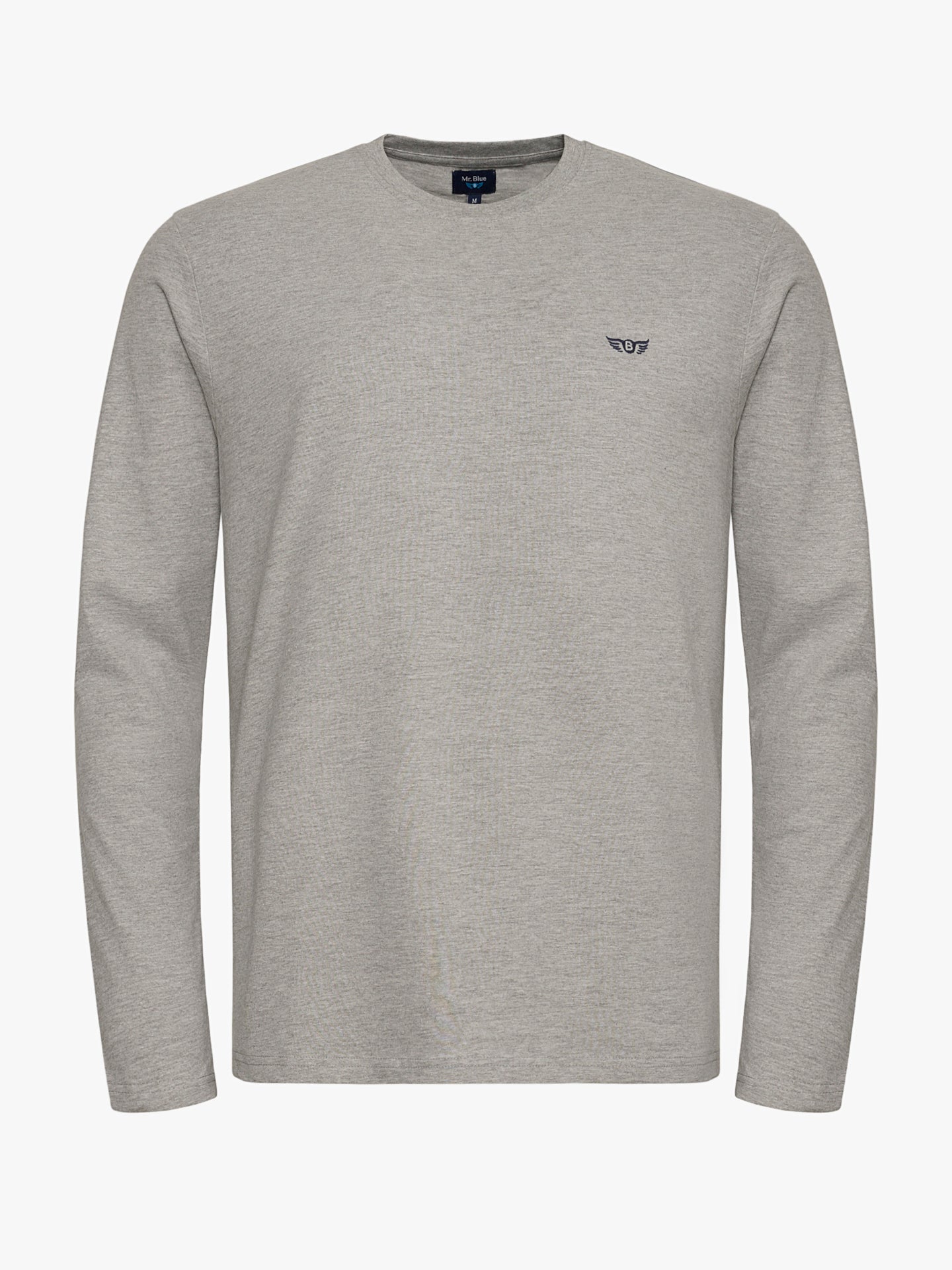 T-SHIRT ALGODÃO CINZENTA MANGA COMPRIDA REGULAR FIT MR. BLUE