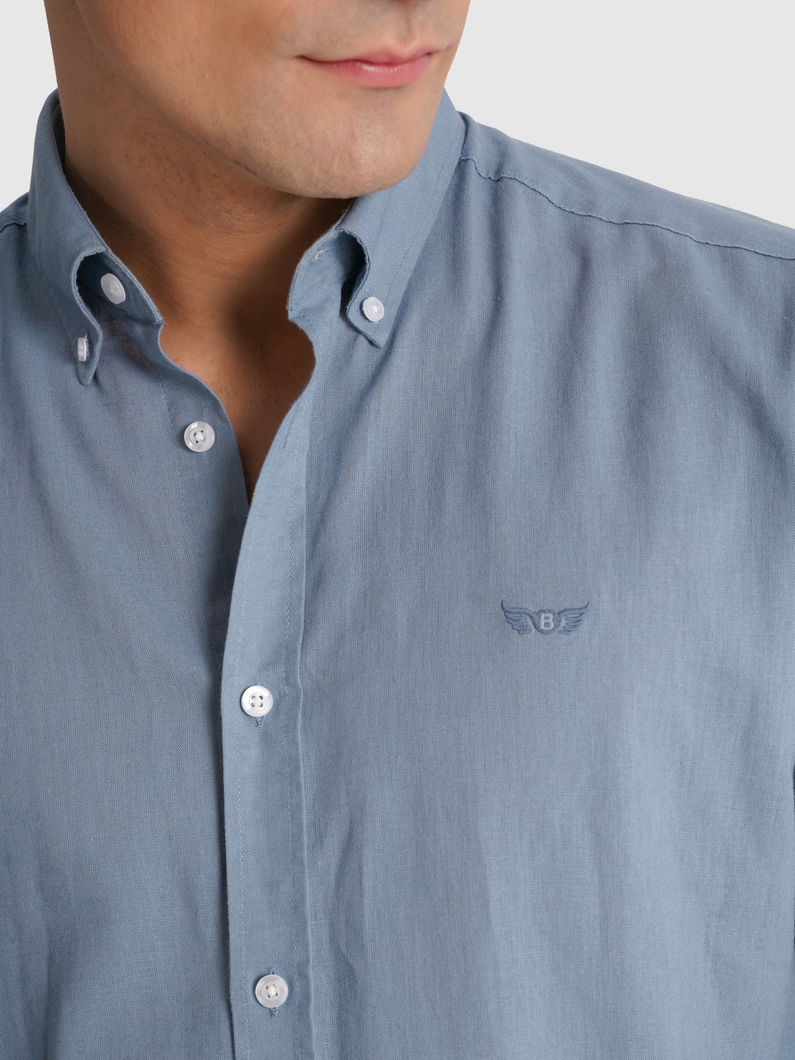 CAMISA AZUL MANGA COMPRIDA REGULAR FIT MR. BLUE