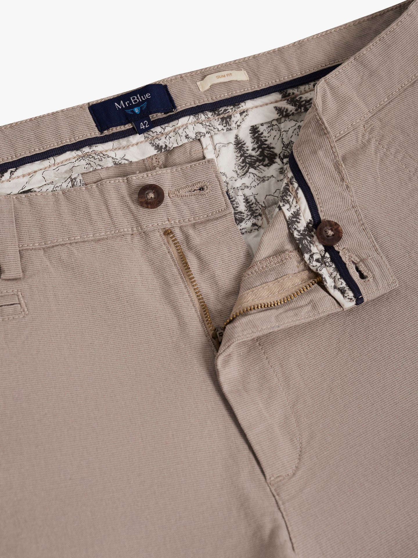 CALÇAS BEGES SLIM FIT MR. BLUE