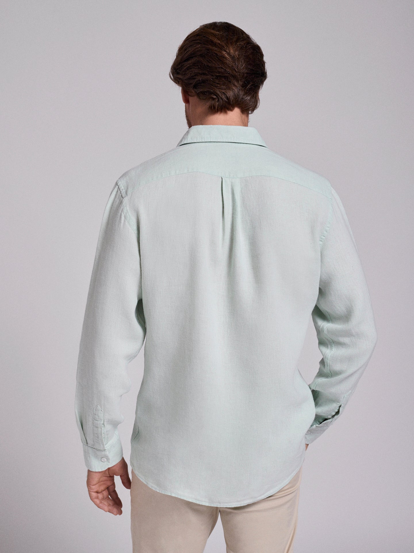 CAMISA LINHO VERDE MANGA COMPRIDA TAILORED FIT MARK BELLUCCI