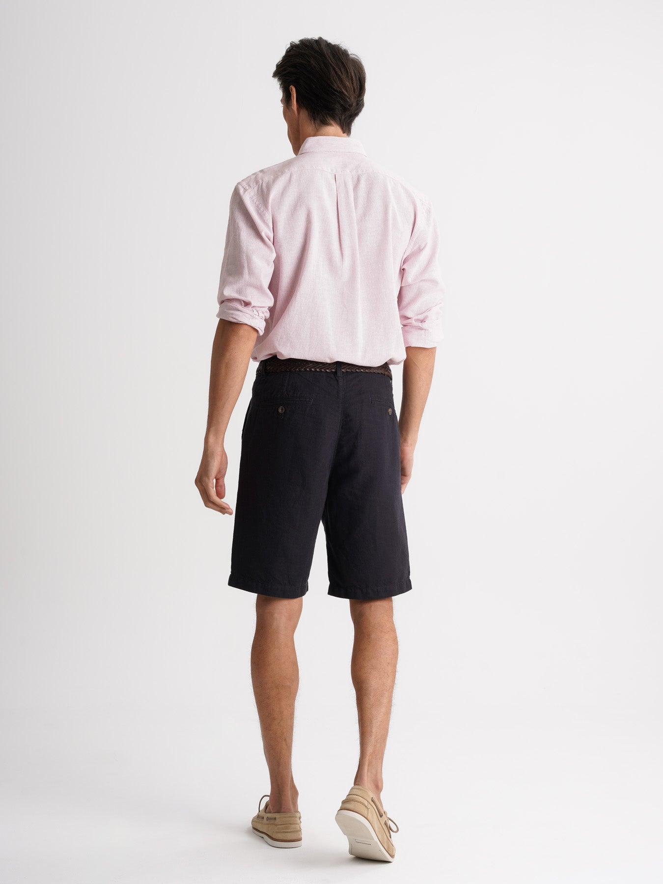 Camisa Regular Fit Linho Rosa Mr. Blue