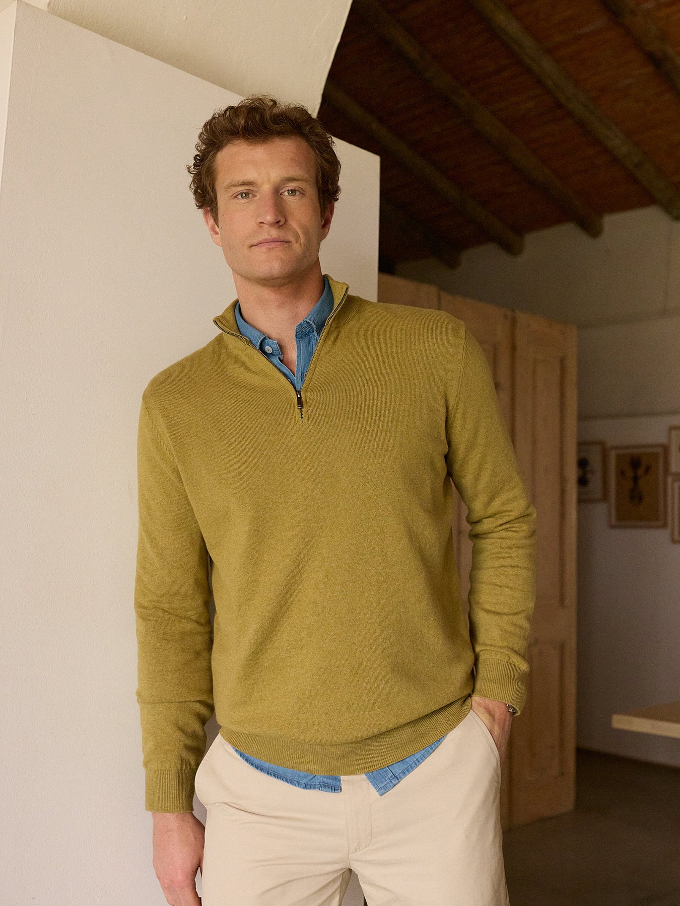 Pullover Caxemira Fino Verde Mr. Blue