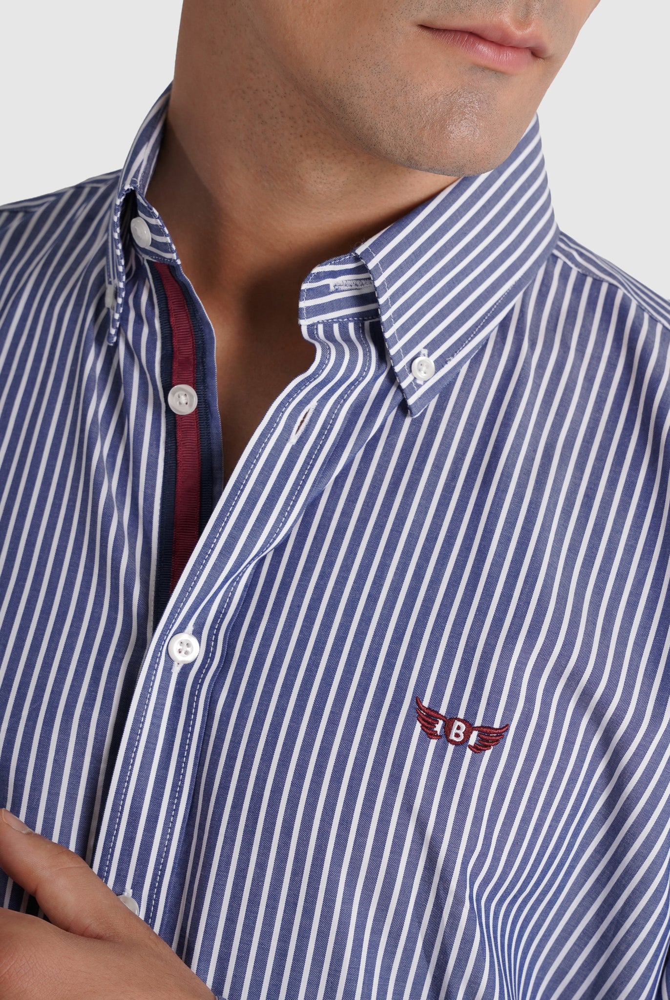 Camisa Algodão Azul Manga Comprida Regular Fit Mr. Blue