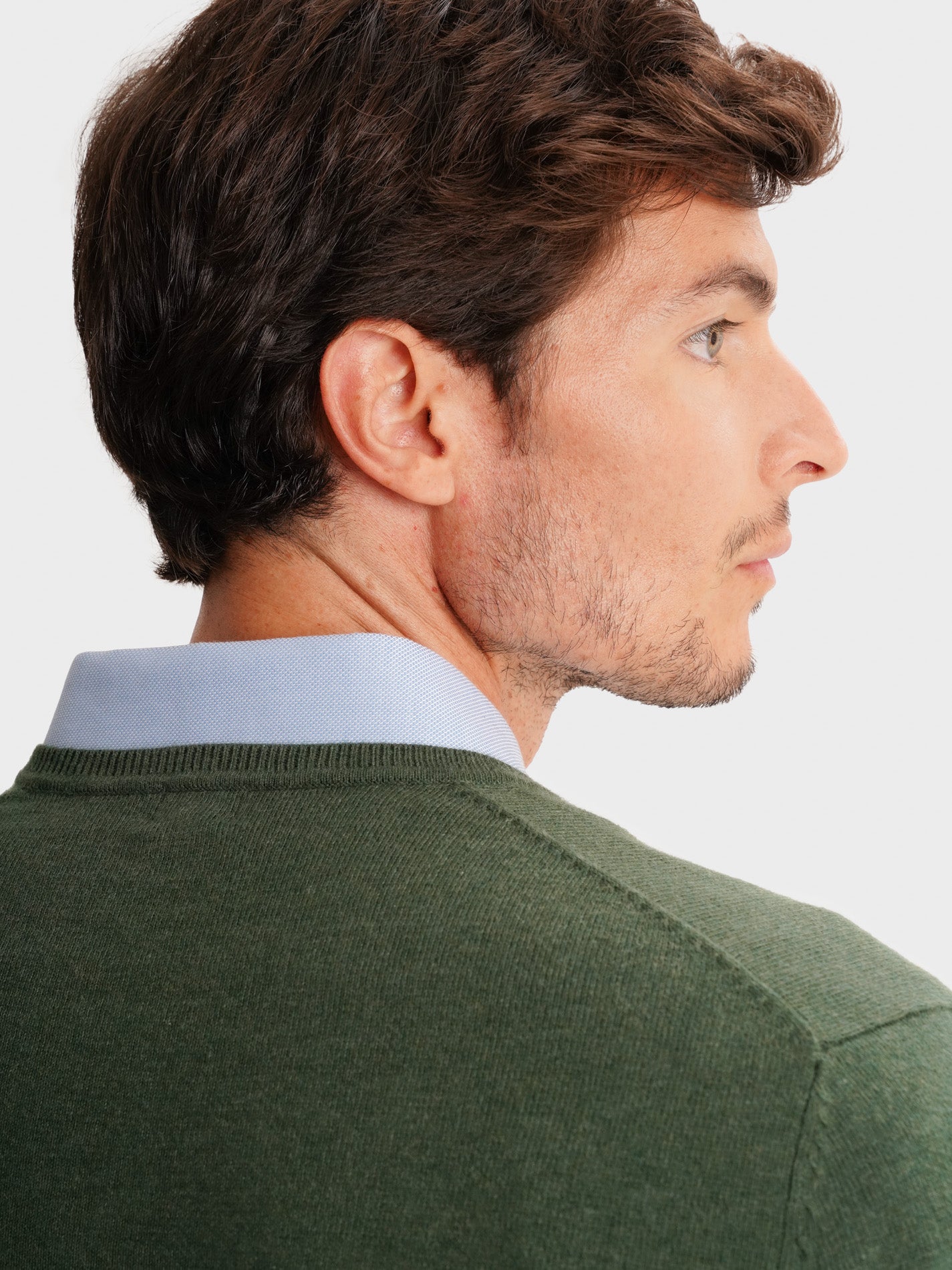 PULLOVER FINO VERDE COM COTOVELEIRA REGULAR FIT MR. BLUE